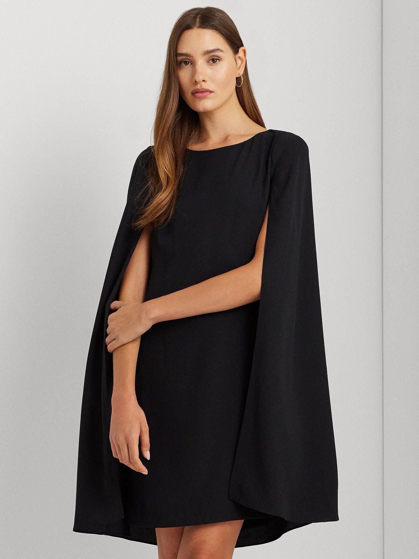 Lauren by Ralph Lauren Petra-Long Sleeve-Cocktail Dress - Black, Black, Size 12, Women