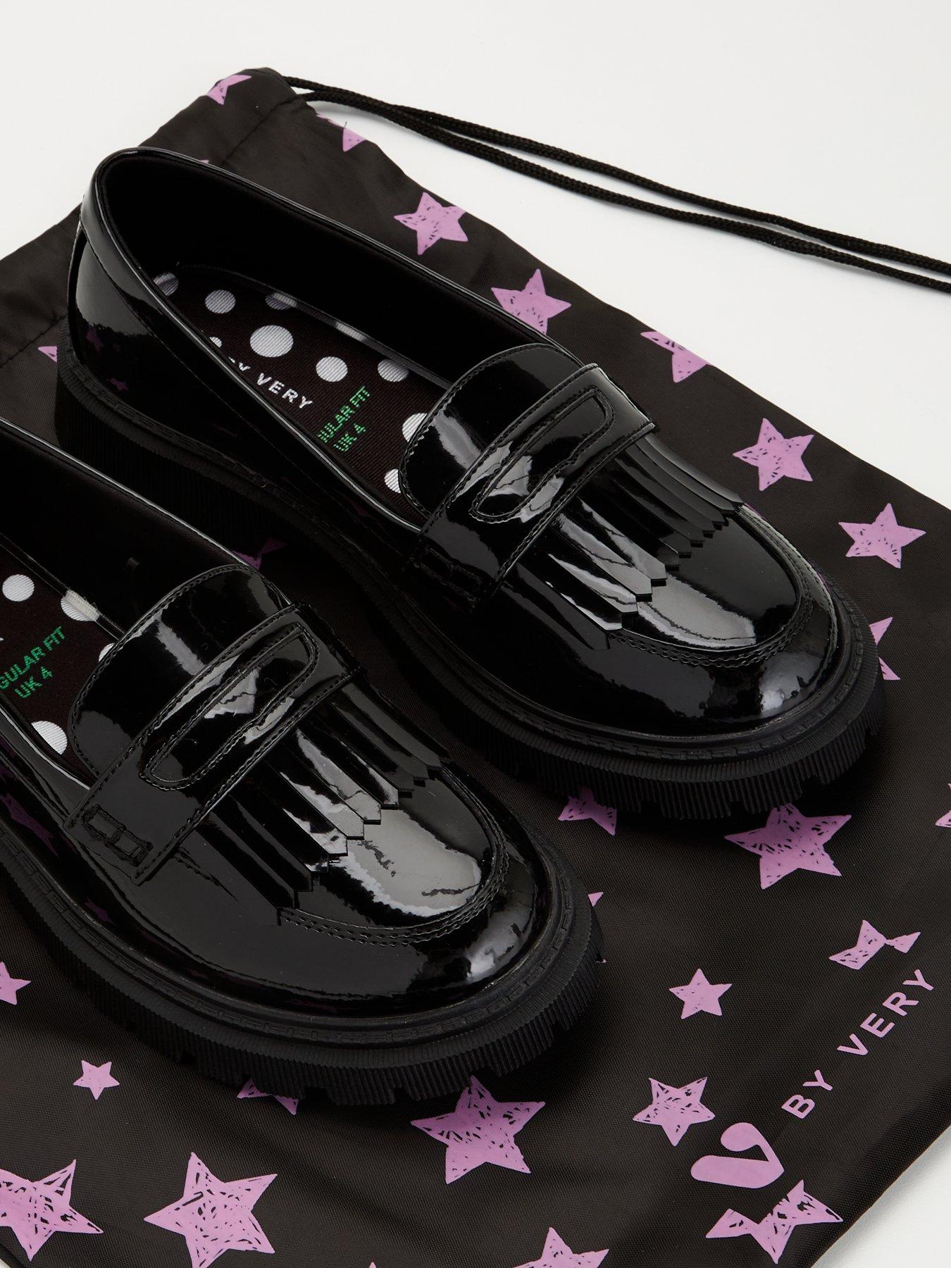 Image 6 of 6 of The Very Collection Older Girls Chunky Patent Leather Loafer School Shoe - Black