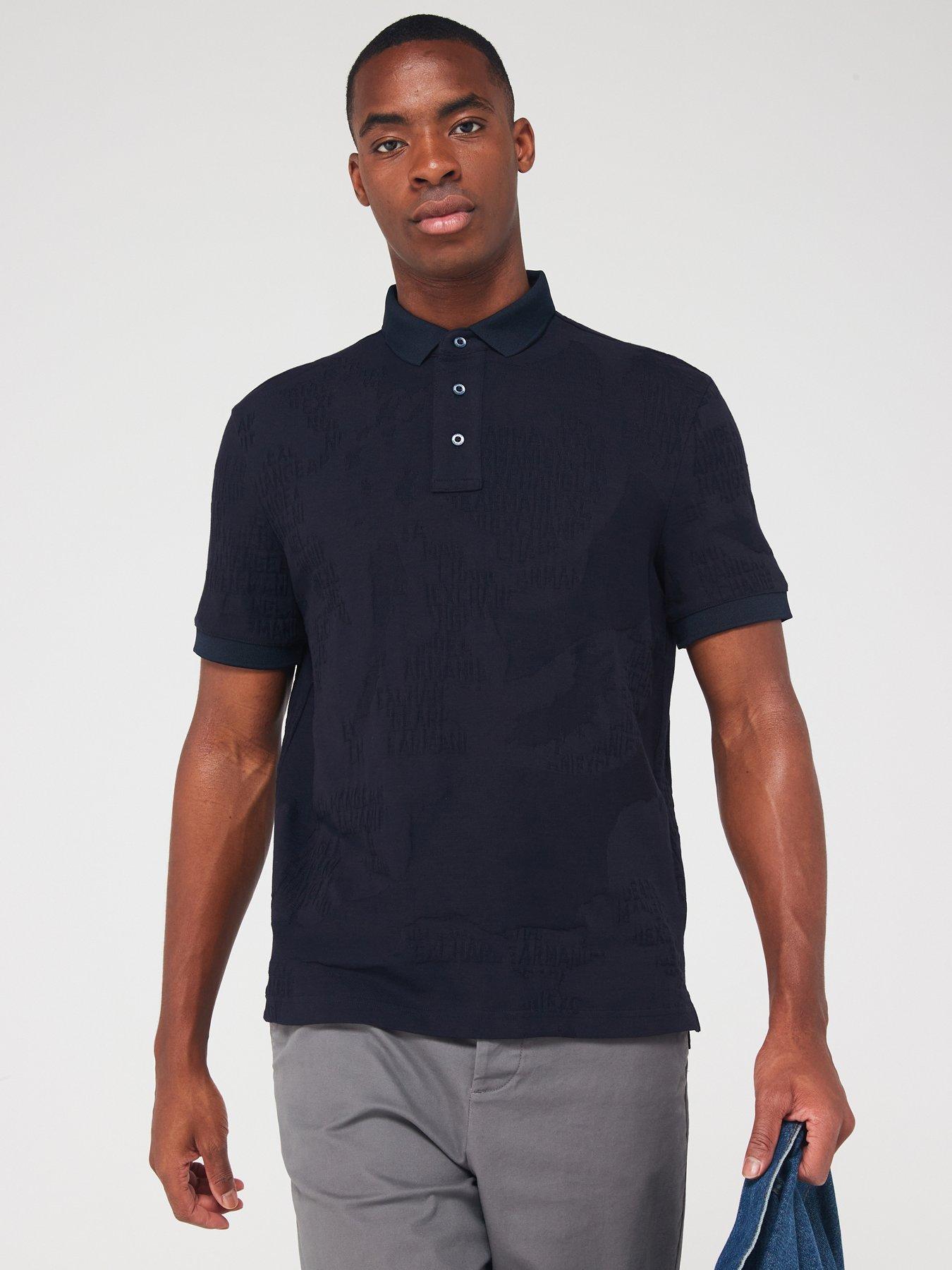 Image 1 of 5 of Armani Exchange Camo Jacquard Polo Shirt
