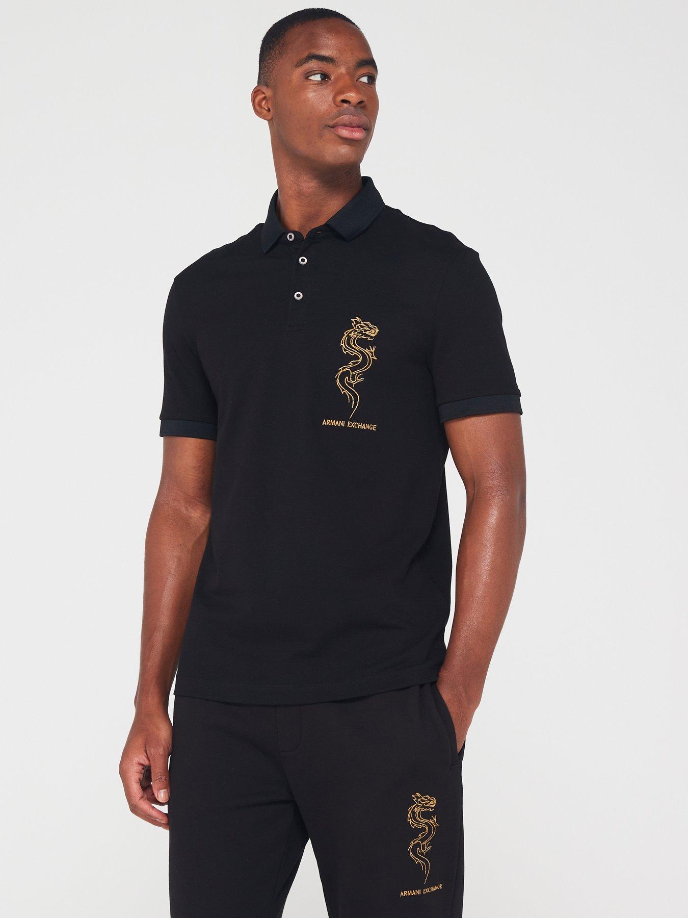 Black Armani exchange T shirts polos Men www.very