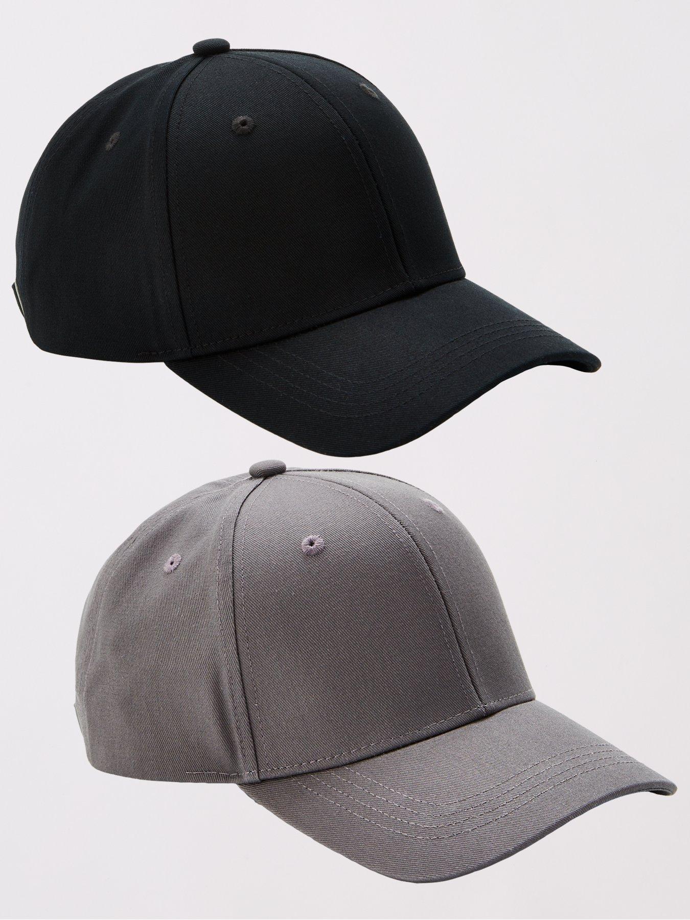 Everyday 2 Pack Caps - Black/charcoal | Very.co.uk