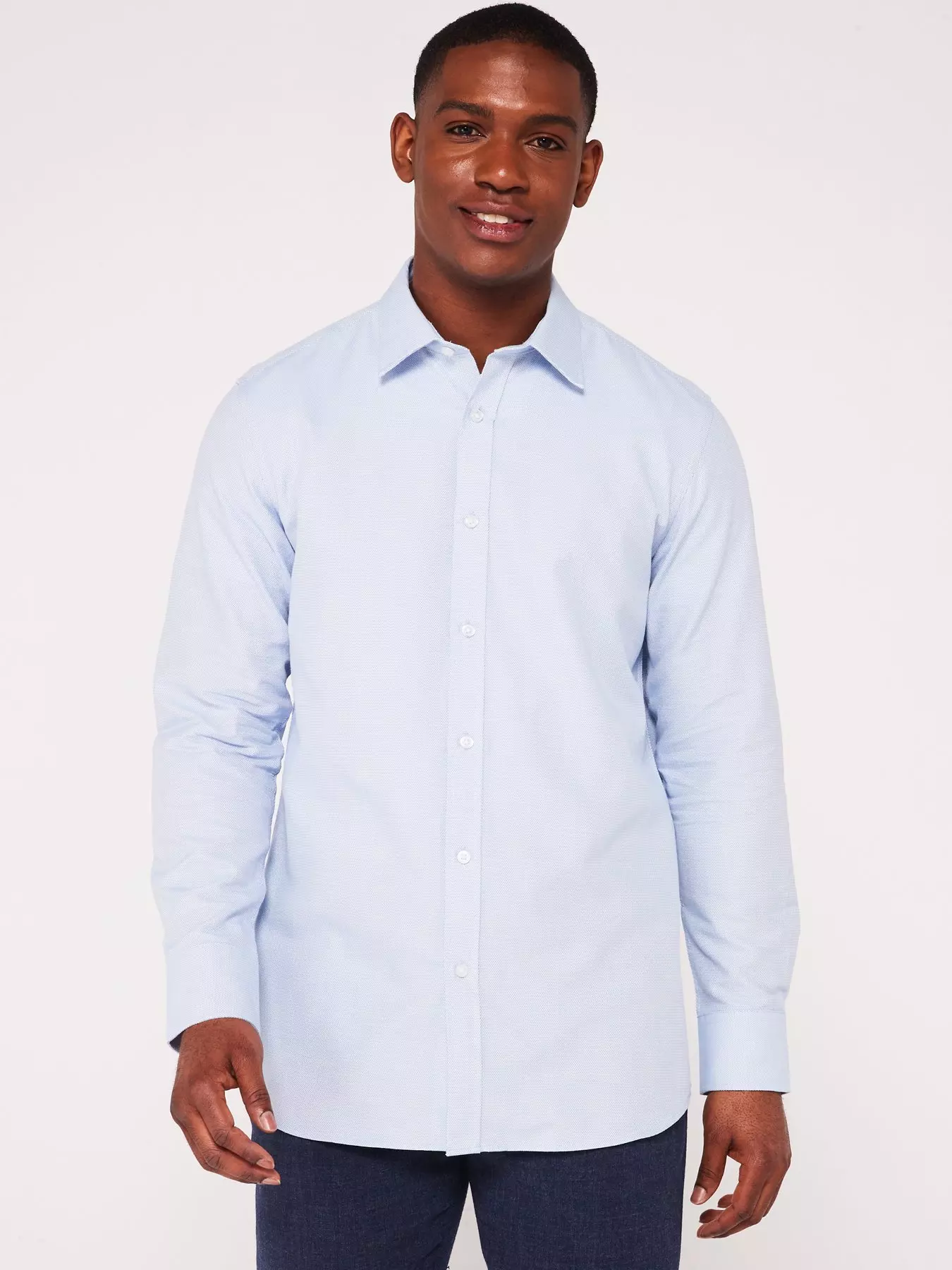 Fine Cotton Full Sleeve Formal Shirt For Men - Deep Royalblue - Ab