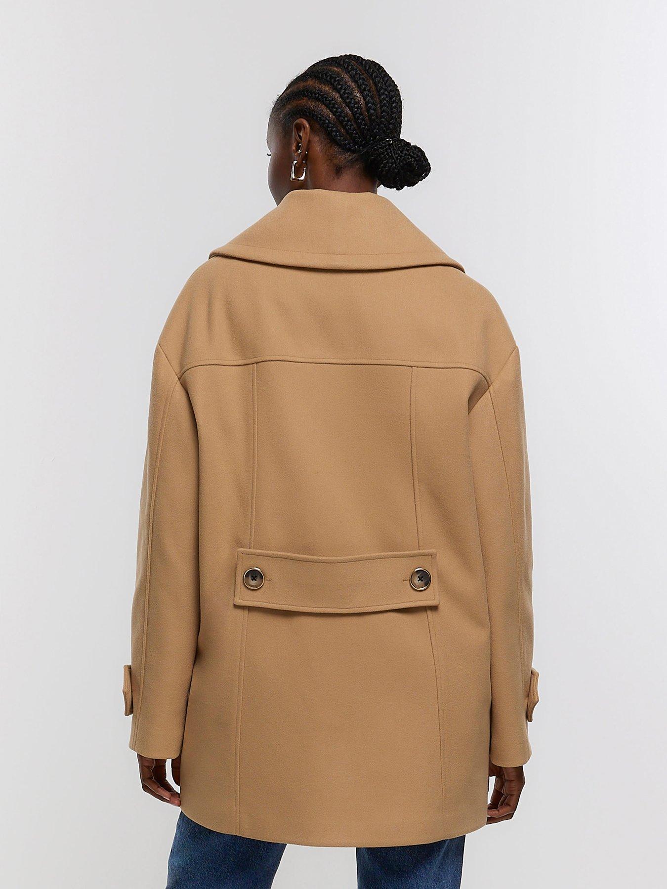 River island smart on sale overcoat in camel