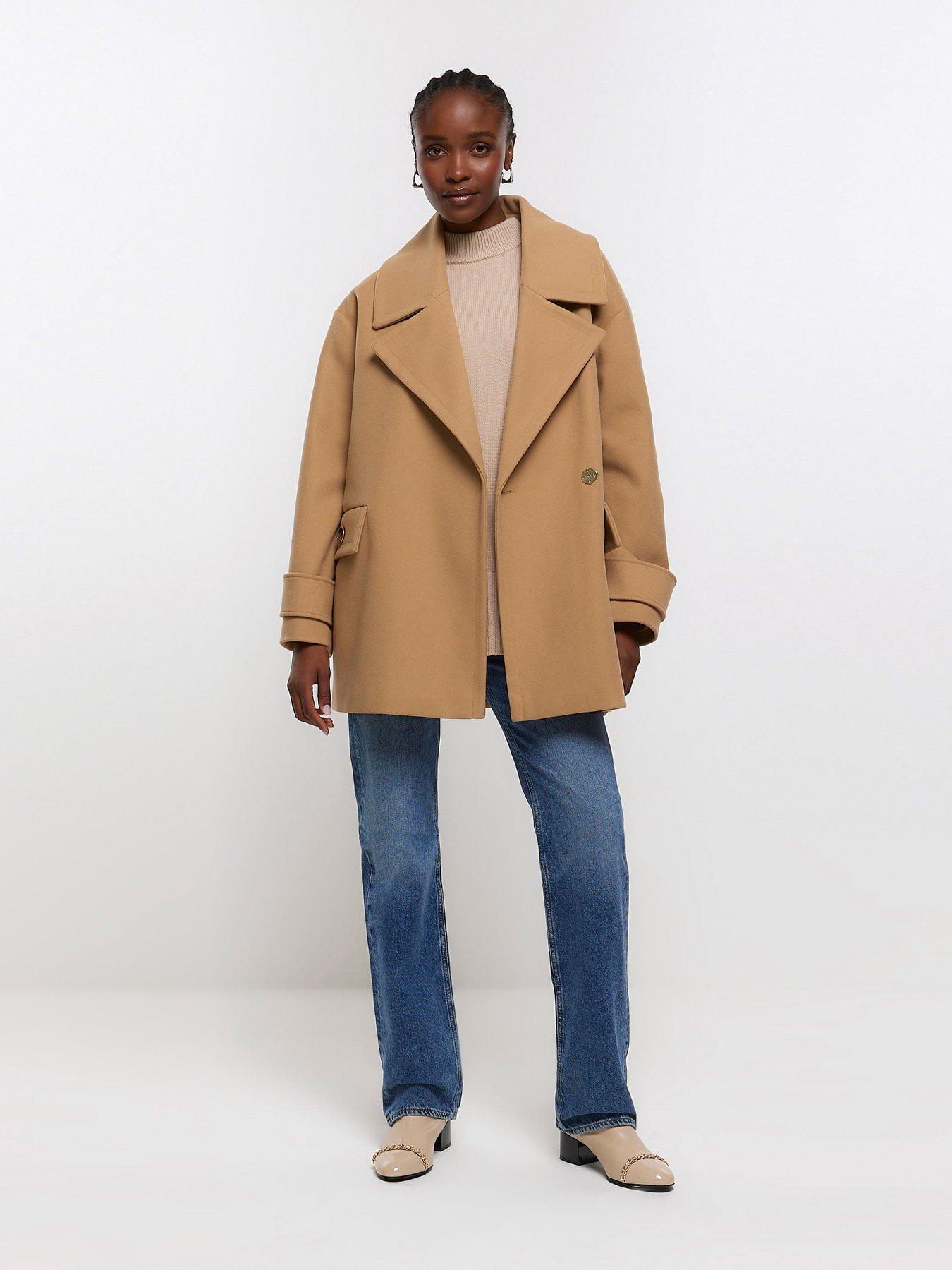 Short Swing Coat Brown