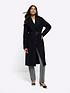  image of river-island-belted-trench-coat-black