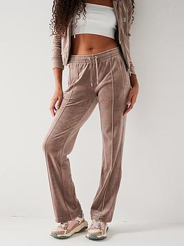 juicy couture classic track pants with diamante logo - brown