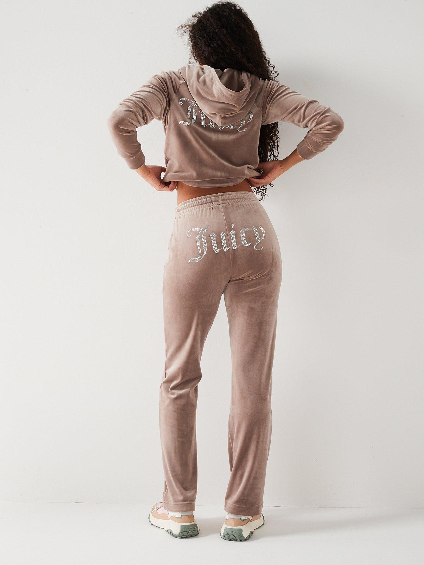 Classic Track Pants With Diamante Logo - Brown