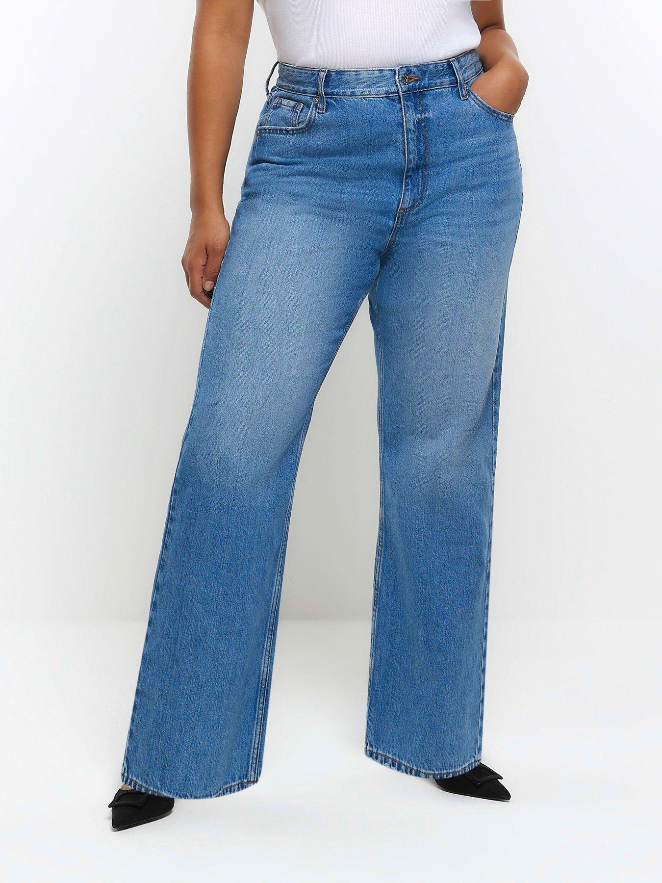 undefined 90s Long Straight Jagger Jeans - Blue