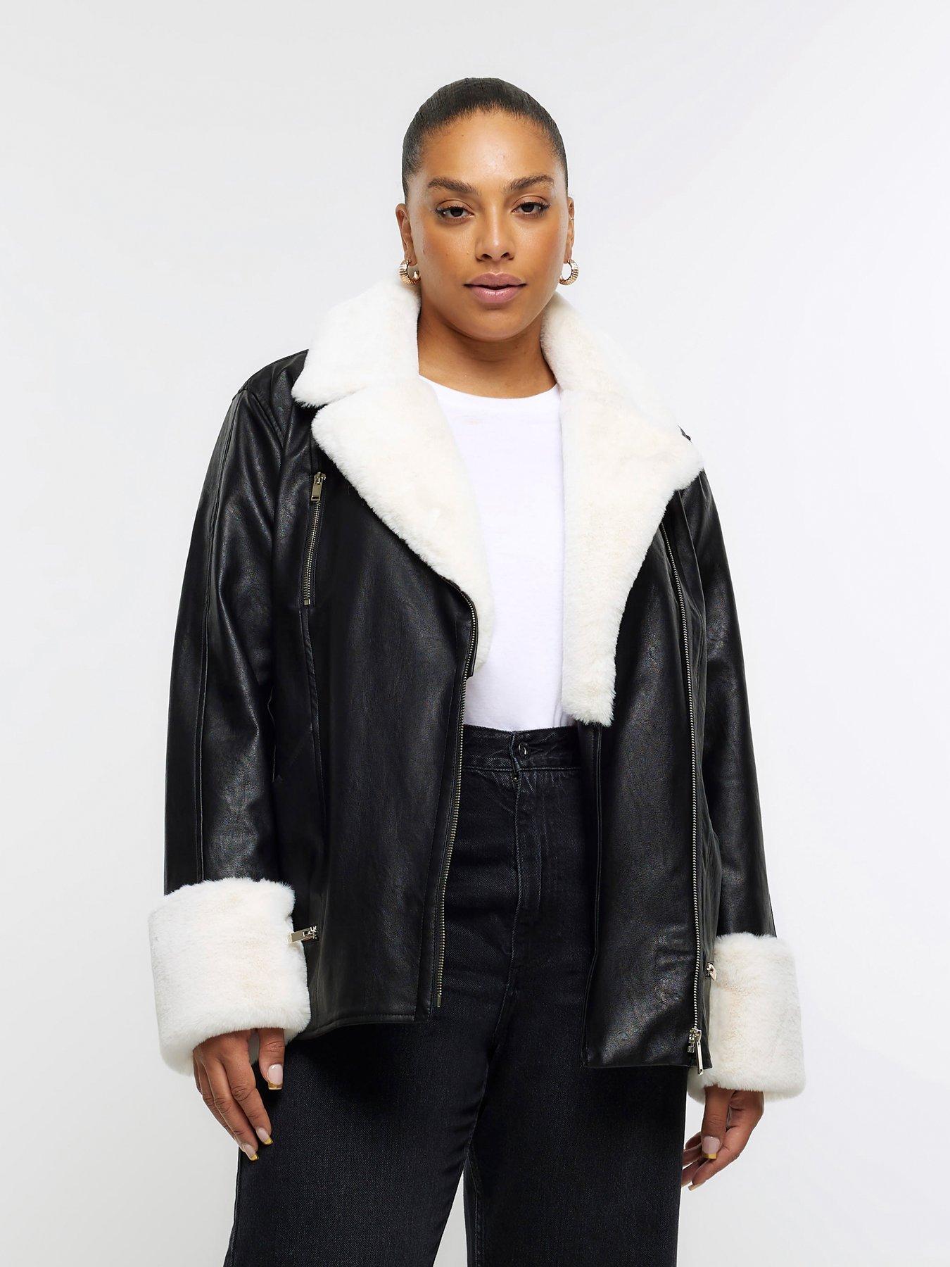 River island black hot sale leather jacket