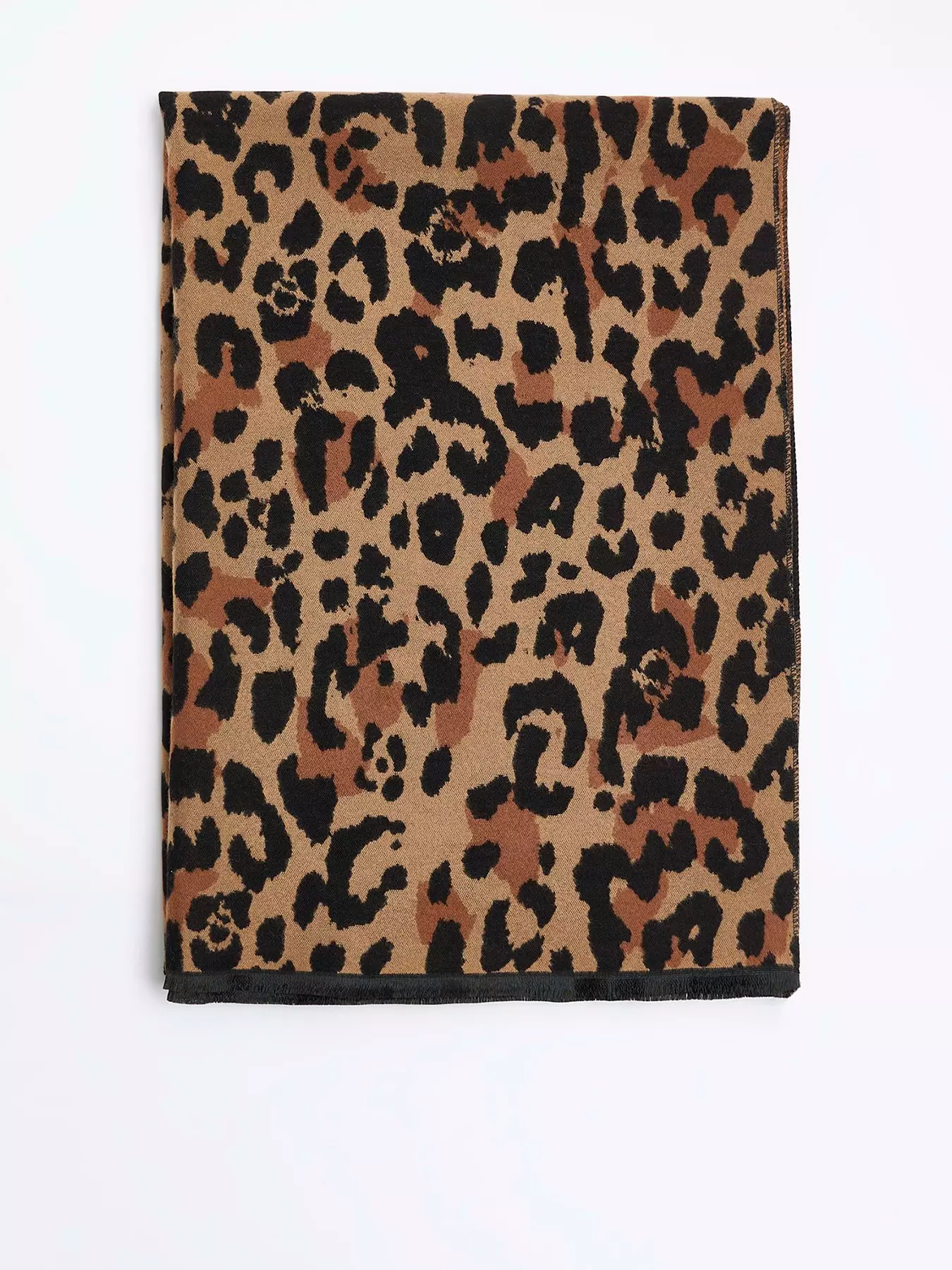 River Island monogram printed scarf in brown