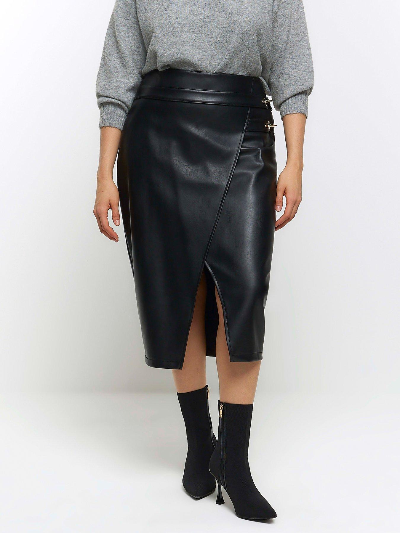 Long black clearance wrap around skirt