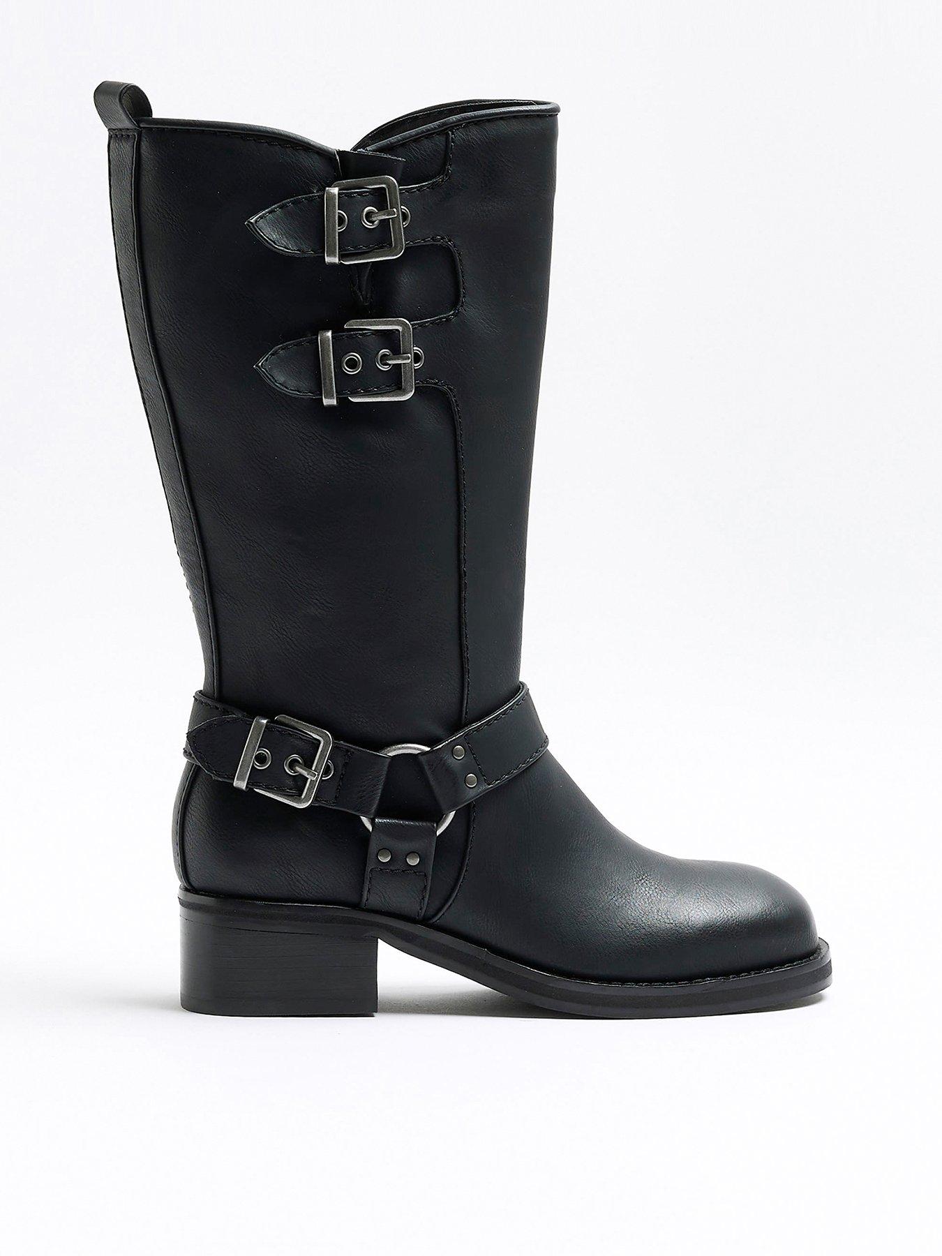 Womens biker hot sale boots river island