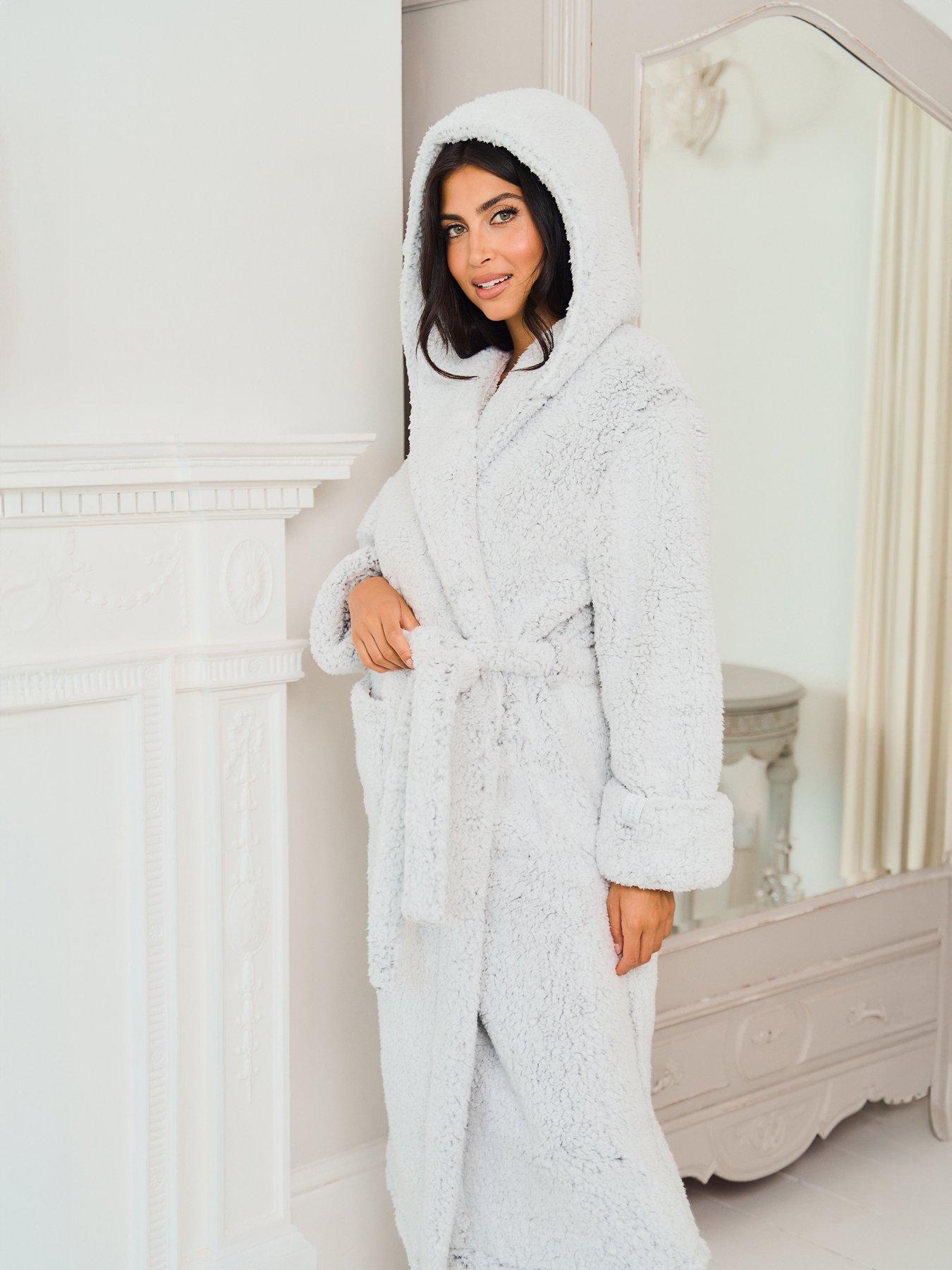 Jim Jam The Label Hooded Fleece Long Robe Grey