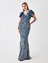  image of coast-sophie-habboo-flutter-sleeve-maxi-dress-teal