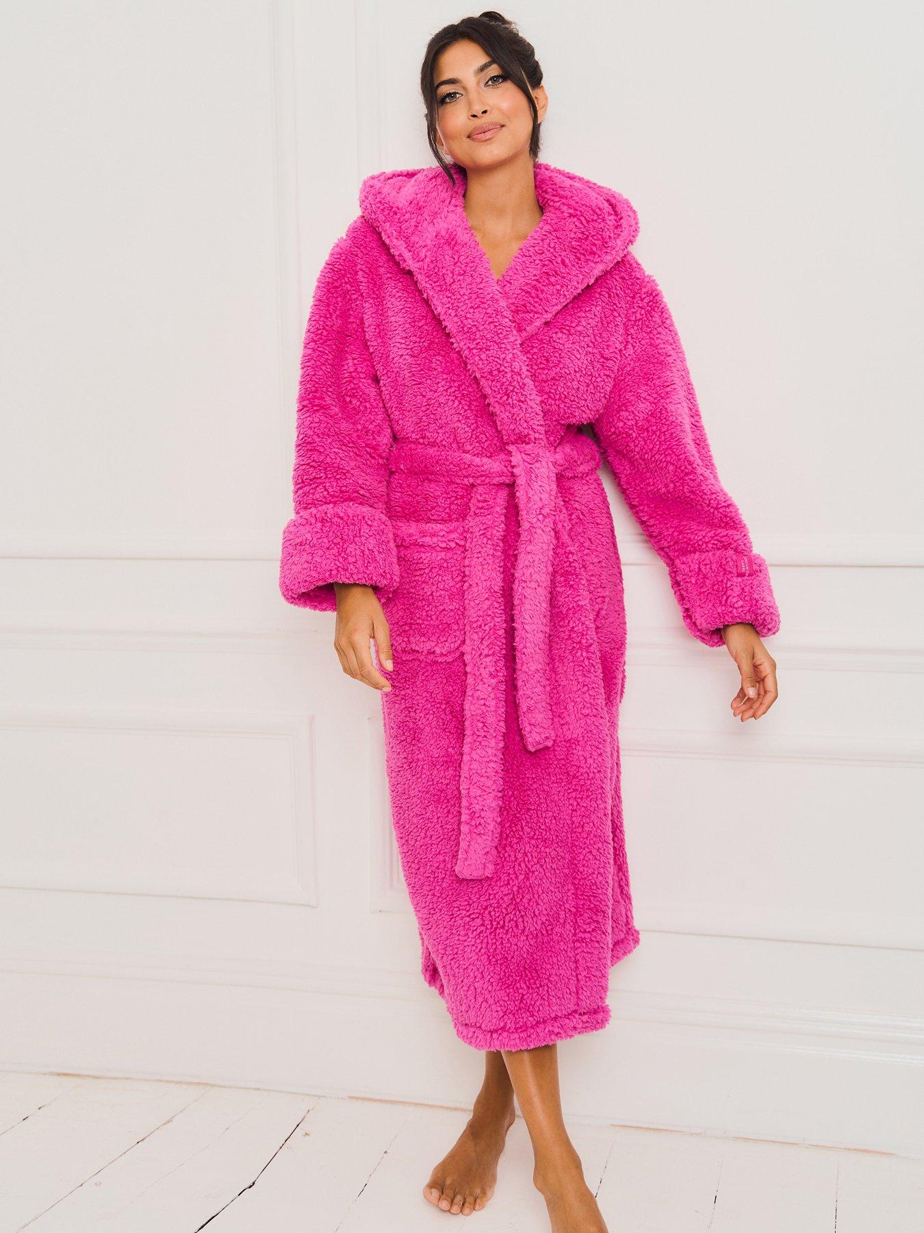 Long fluffy hooded online dressing gown