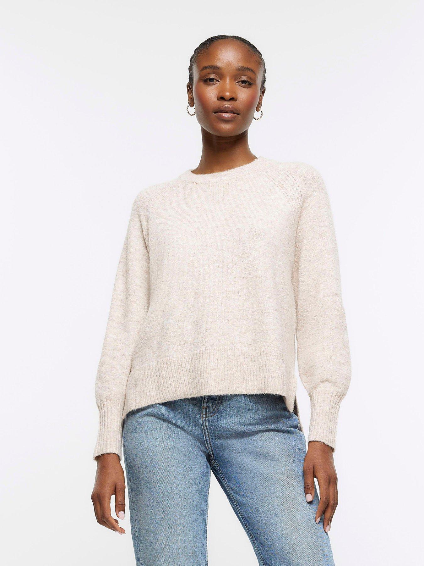 River Island Oversized Knit Jumper Beige Very