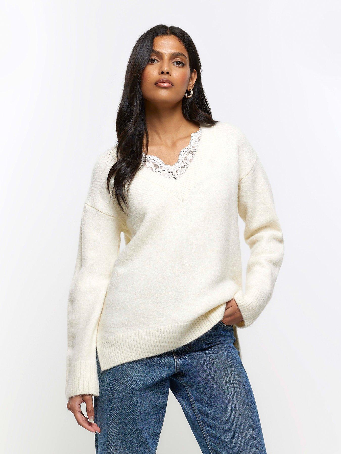 Lace neck jumper hotsell