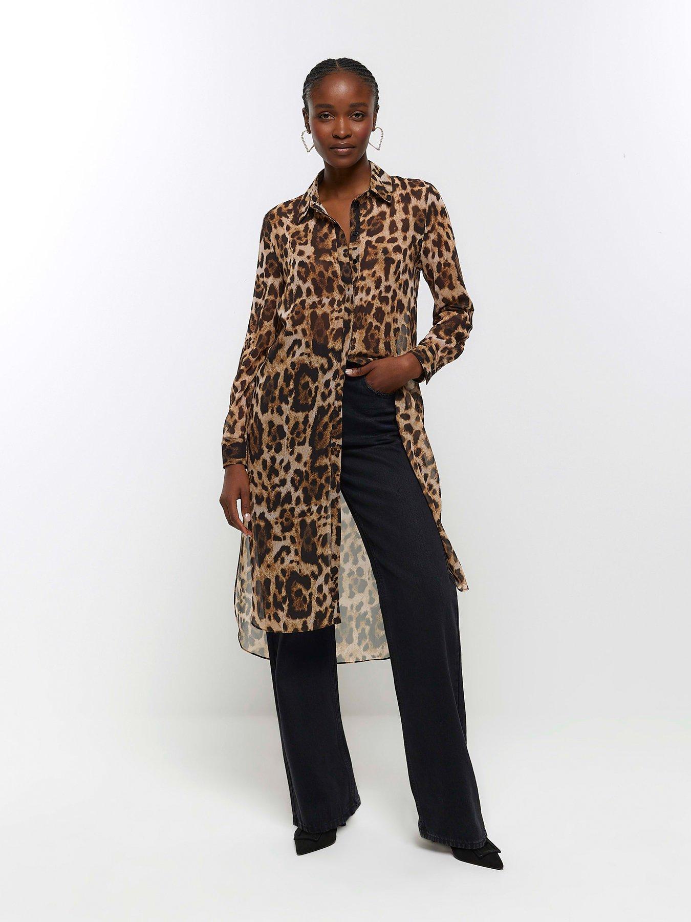 animal print long shirt