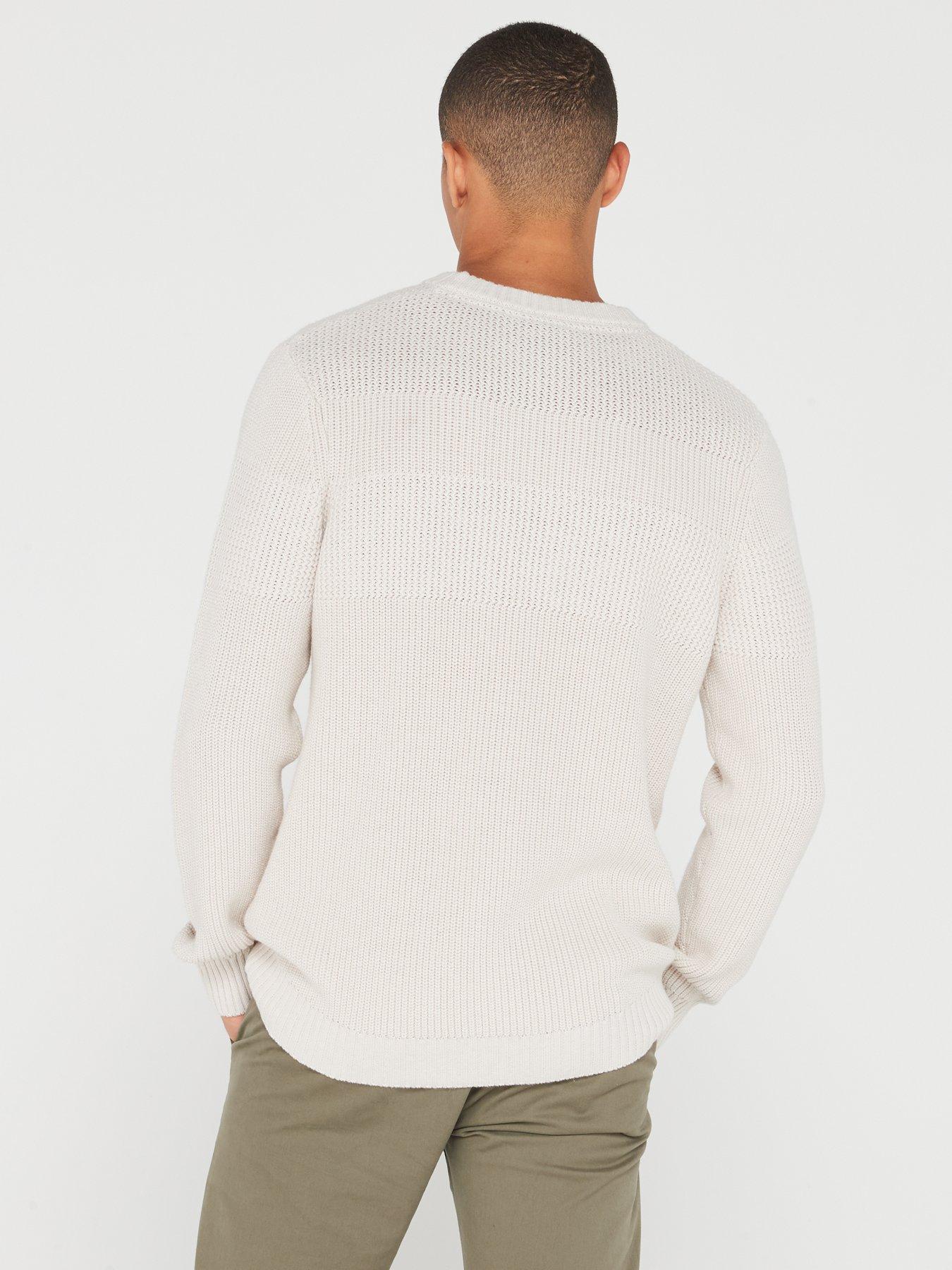 Mens white crew sale neck jumper