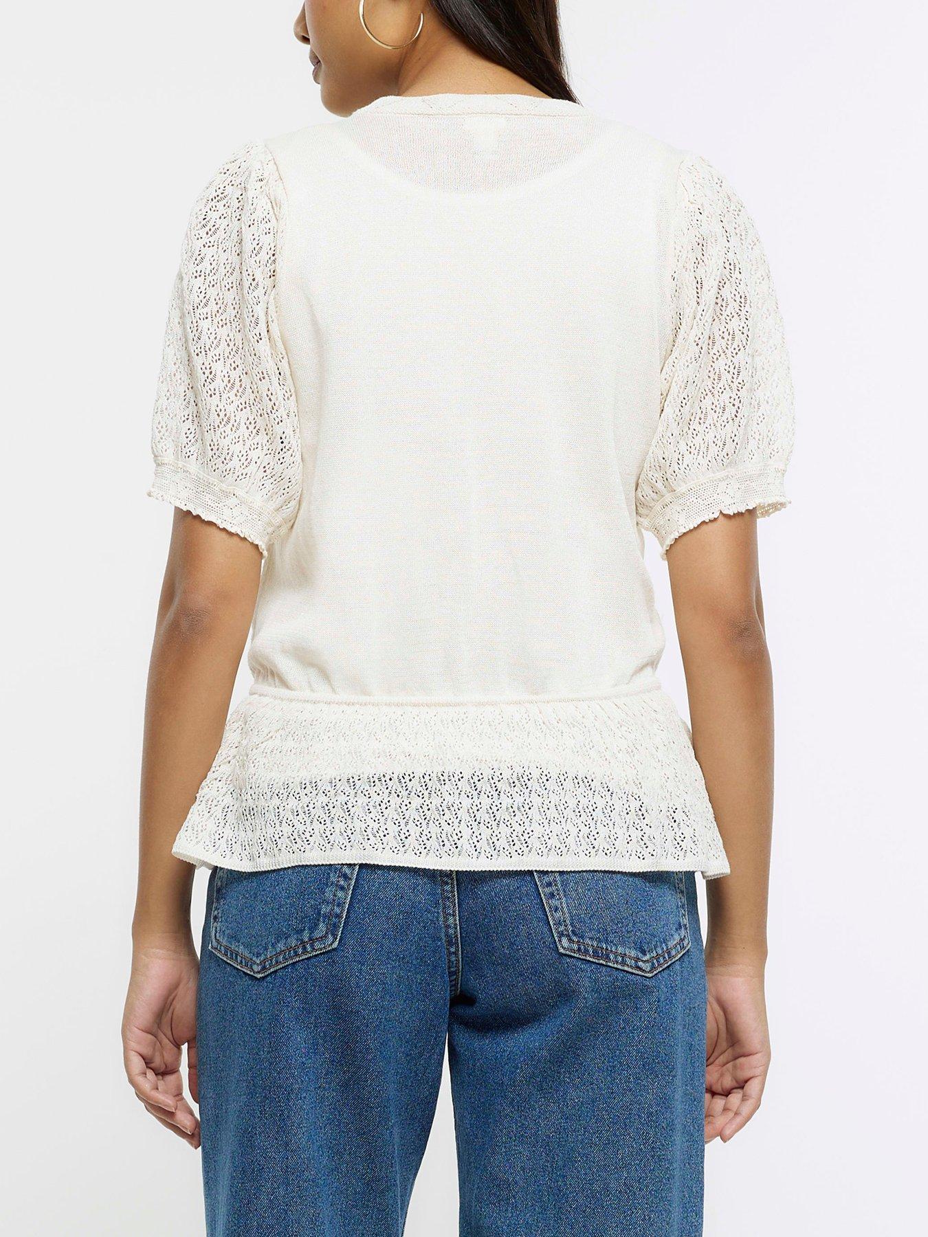 River island lace peplum top sales
