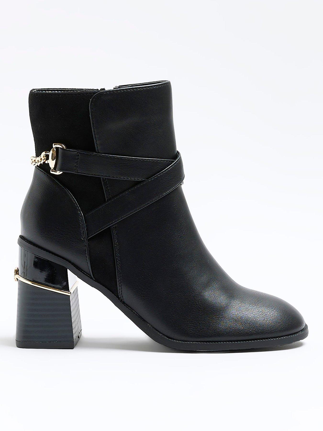 Black heeled shop boots sale