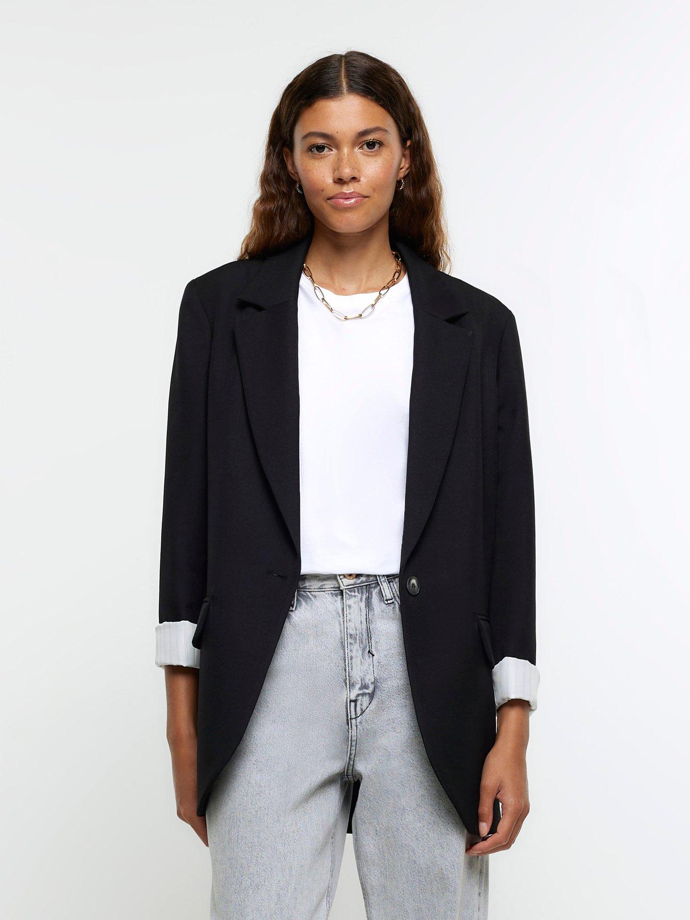 River island black and cheap white blazer