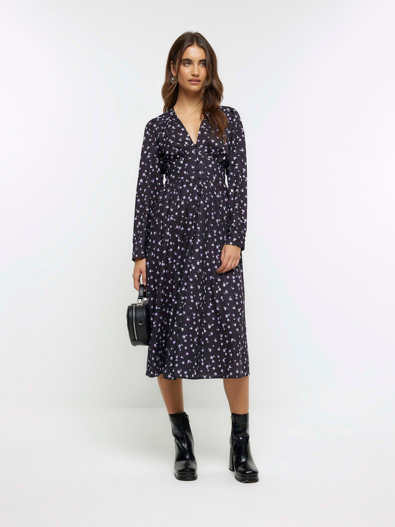 Floral midi outlet tea dress uk