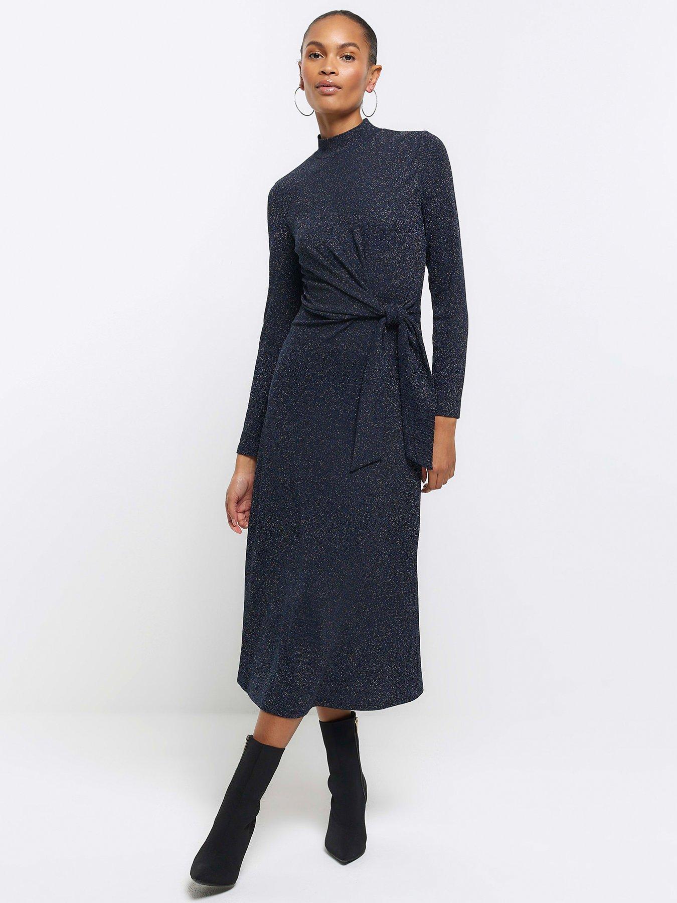 River island navy store dress