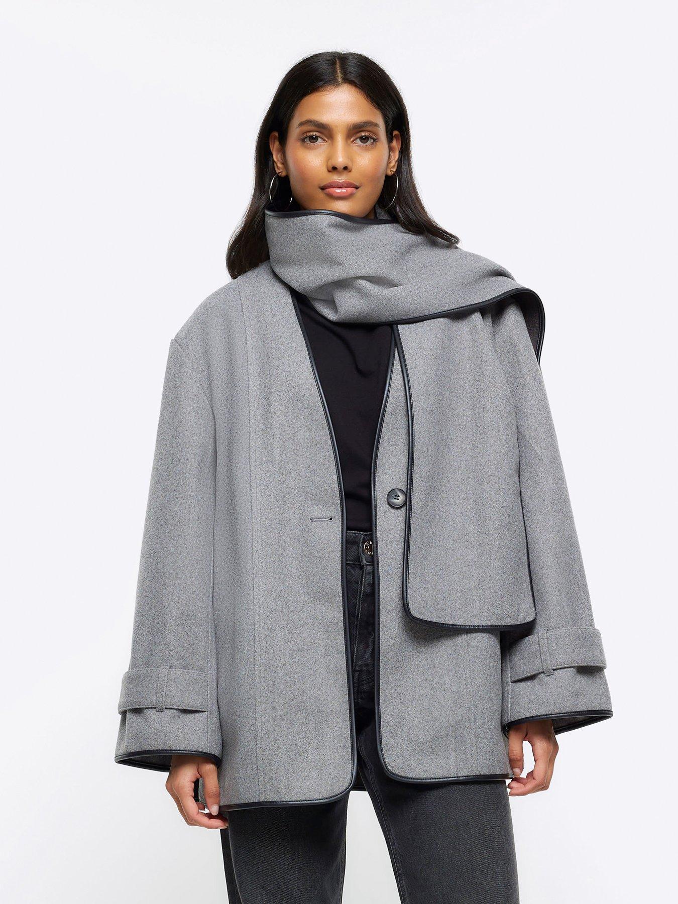 Michael kors wool blend cheap scarf coat