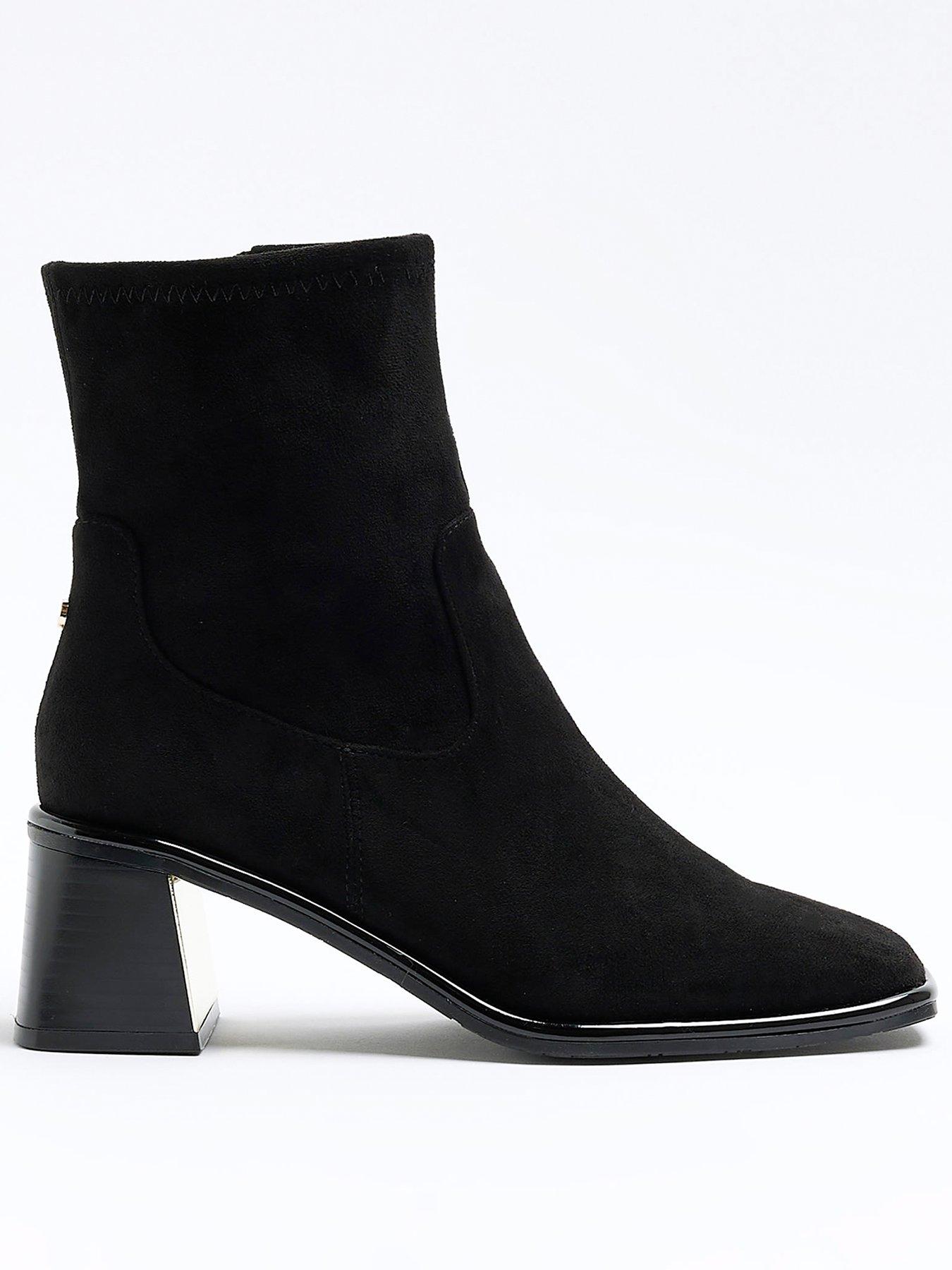 Black block heel sock hot sale boots