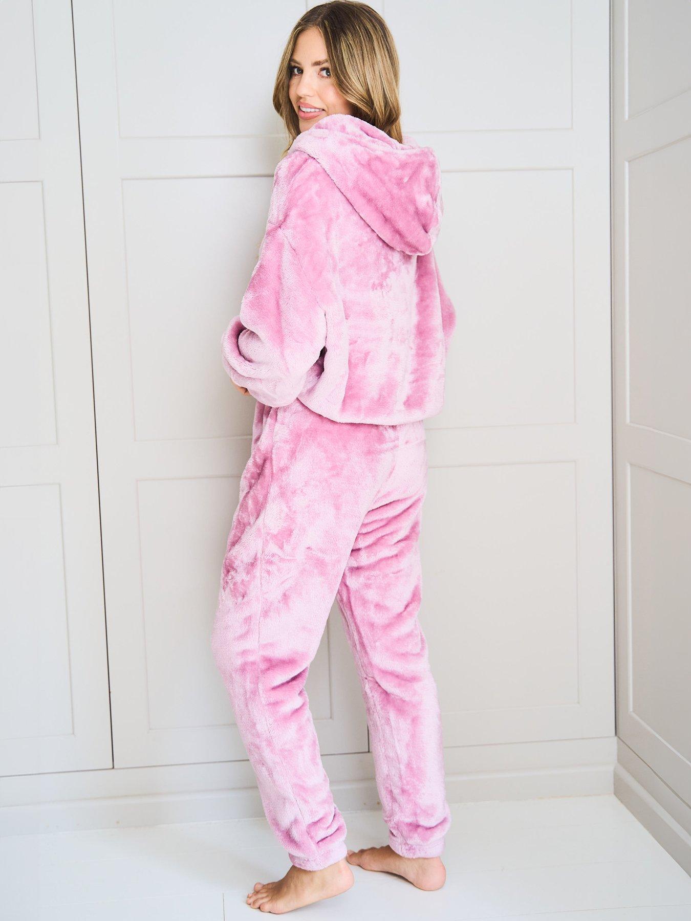 Jim Jam The Label Two Piece Fleece Lounge Set - Pink | Very.co.uk