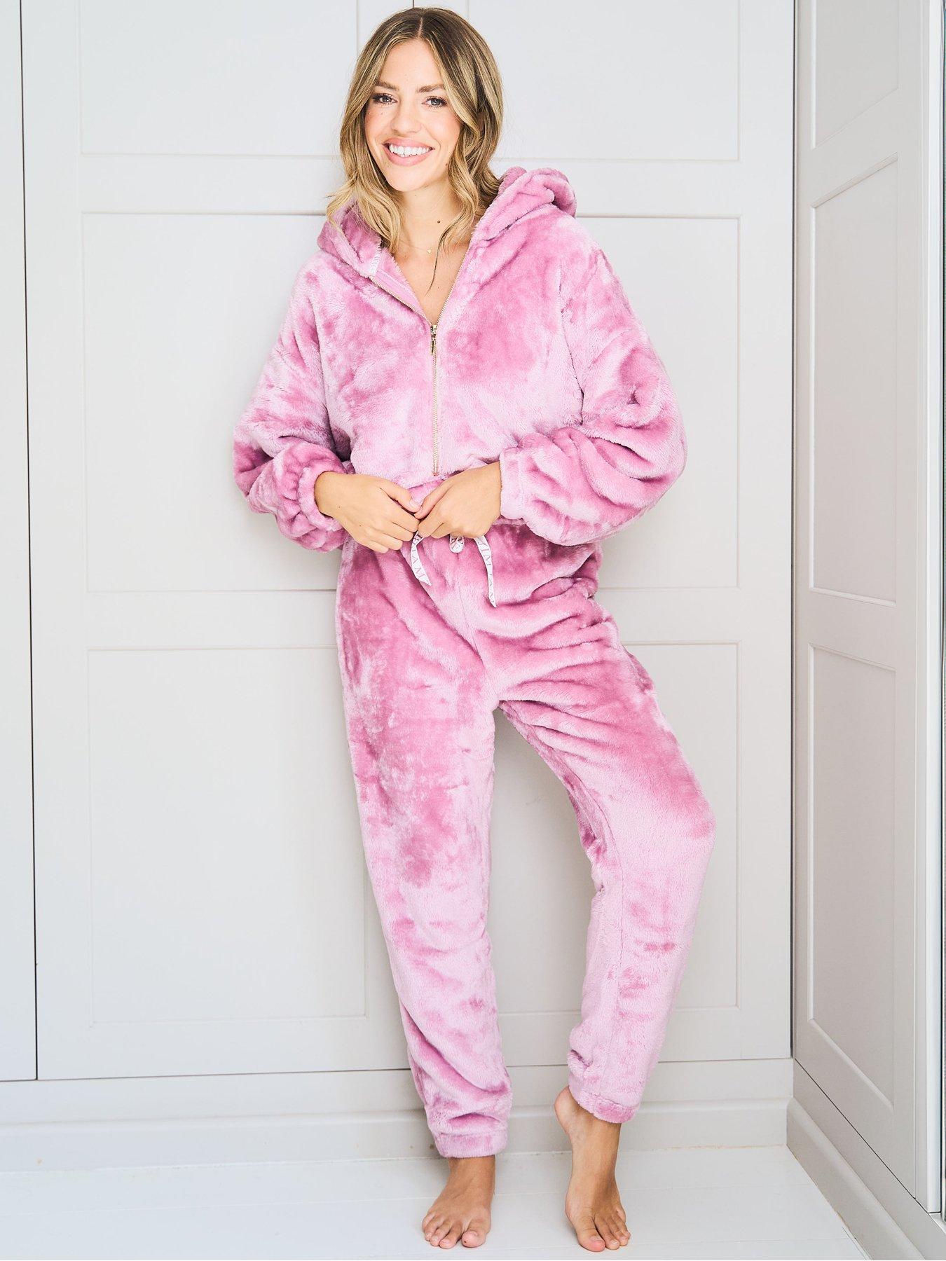 Jim Jam The Label Two Piece Fleece Lounge Set - Pink | Very.co.uk