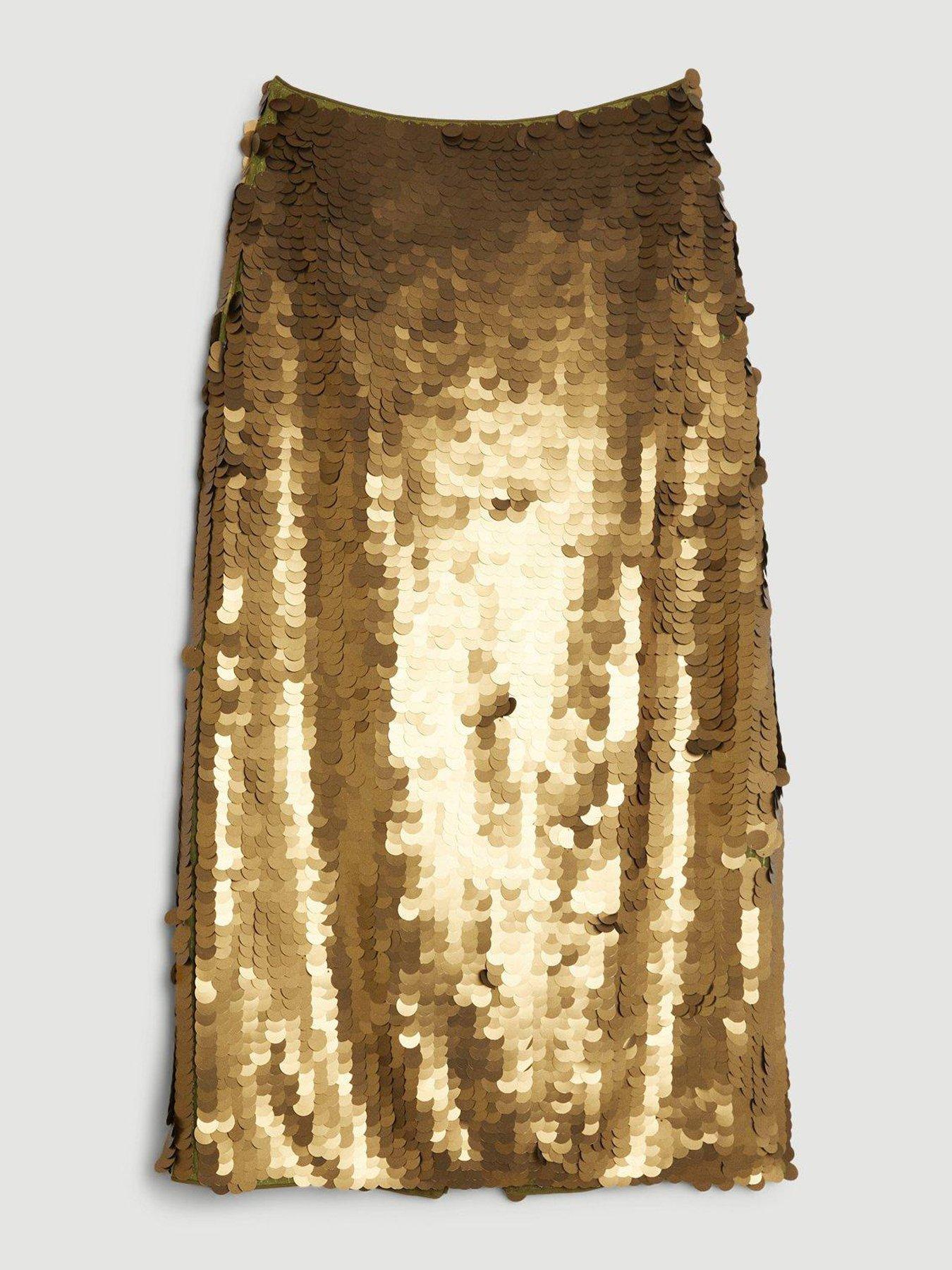 Karen millen gold sequin skirt hotsell