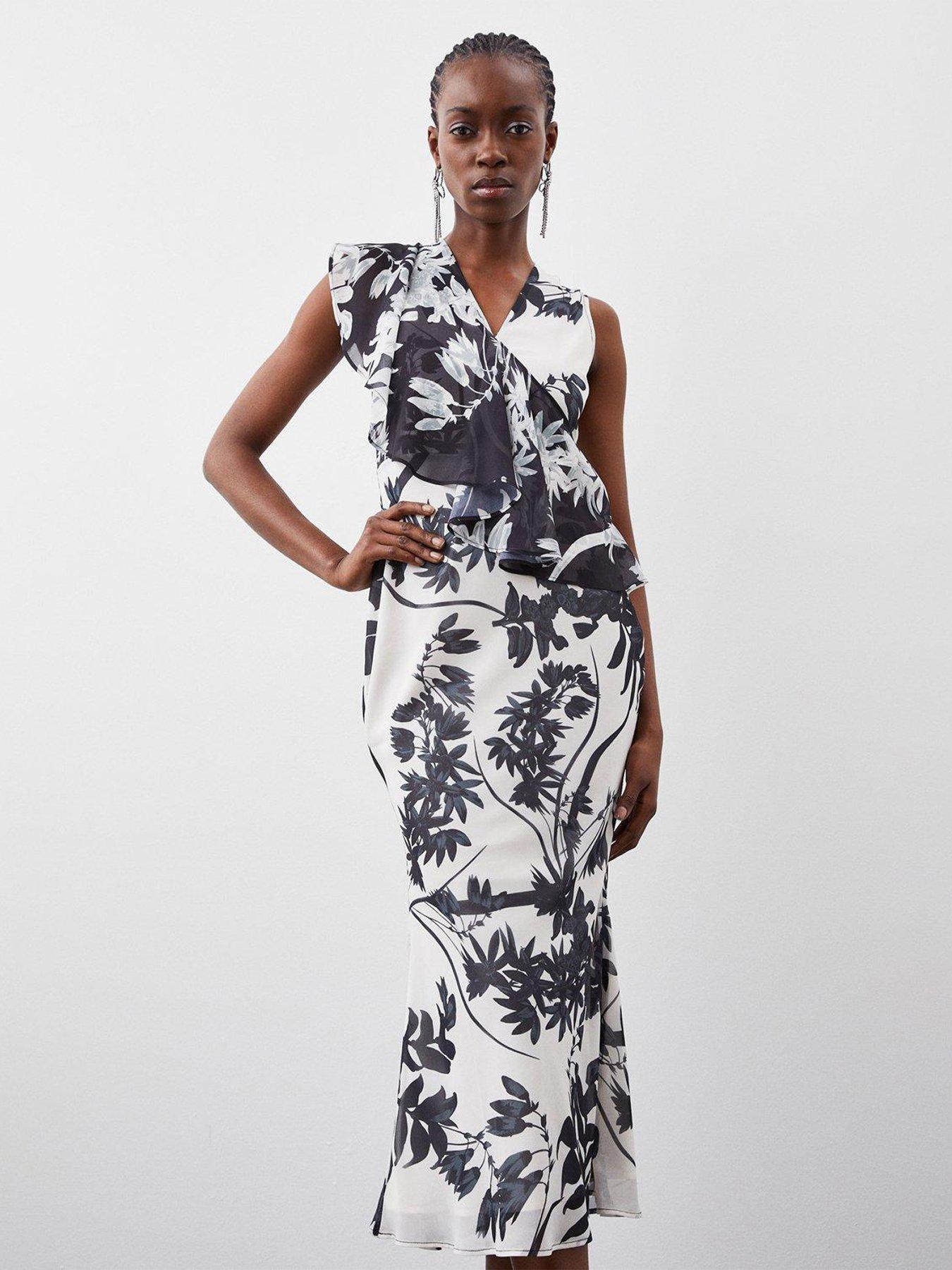 karen-millen-floral-georgette-ruffle-front-midi-dress-mono