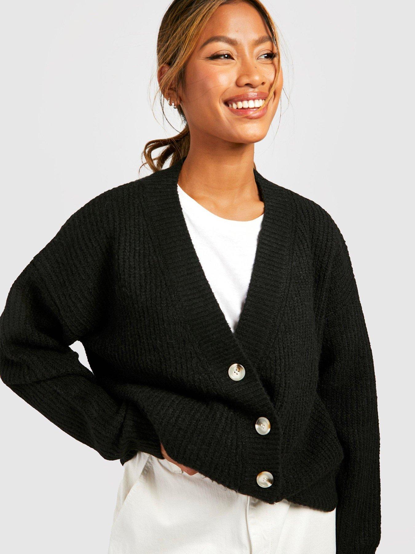 Boohoo black outlet cardigan