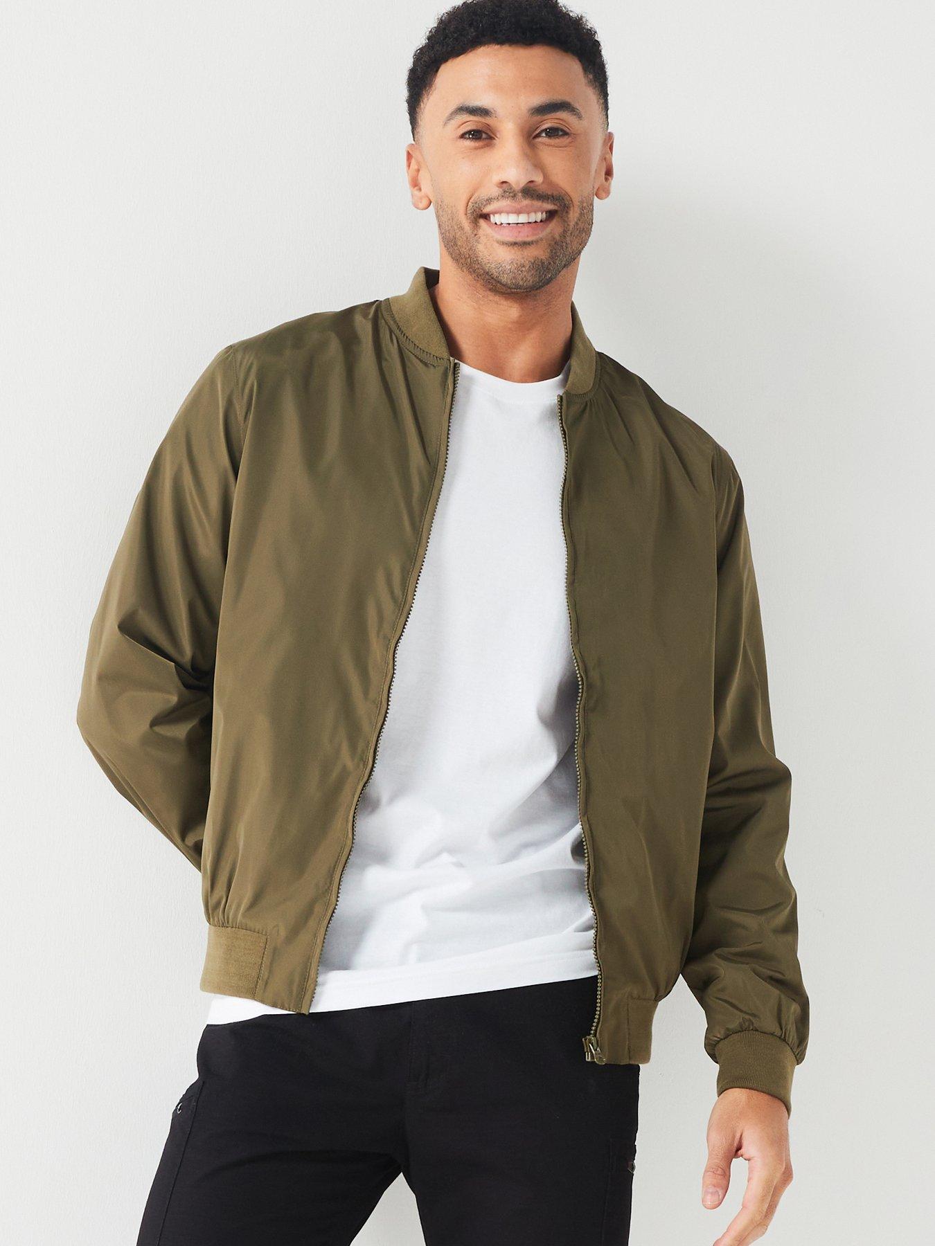 Khaki bomber deals jacket mens