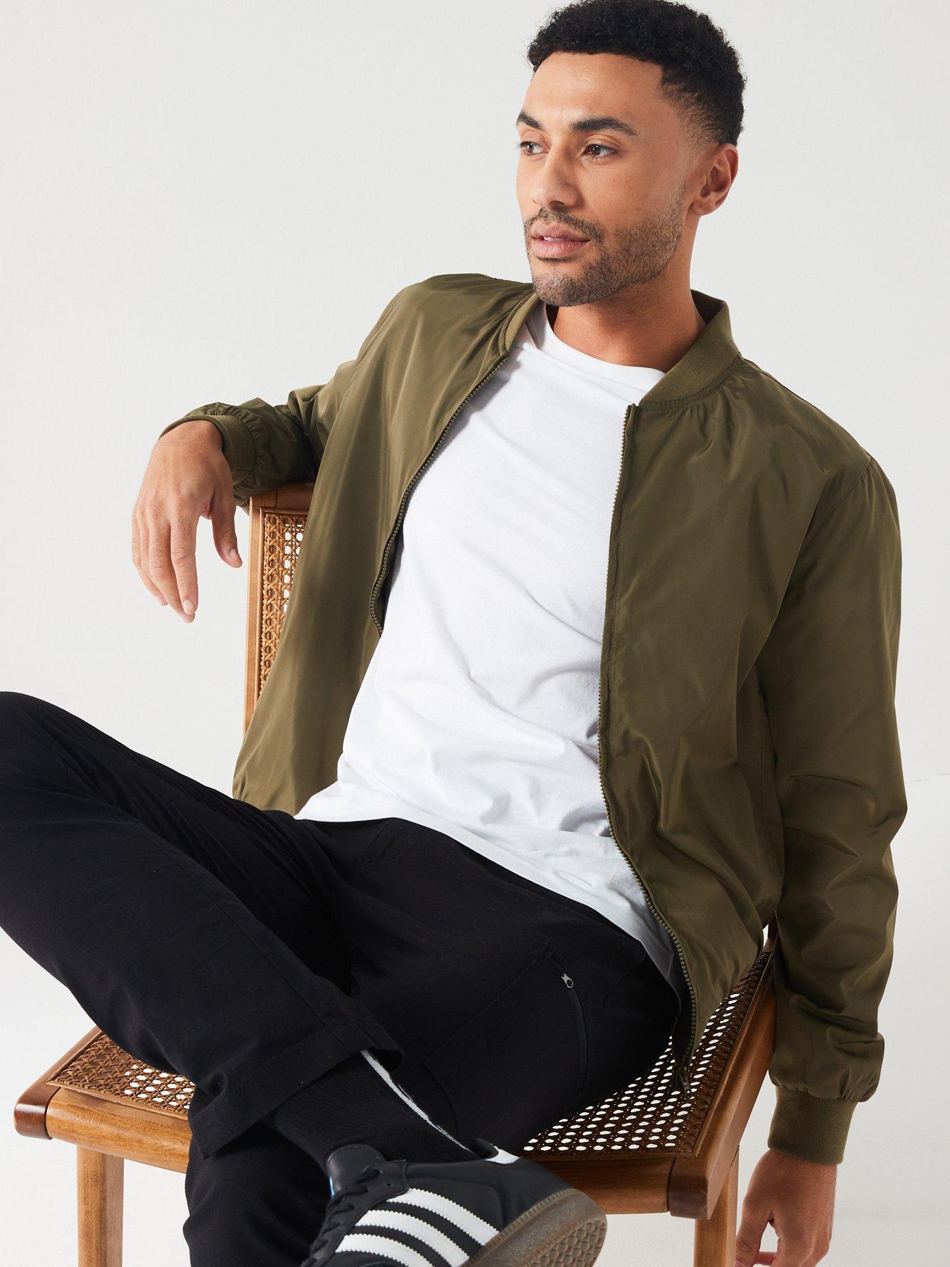 Khaki bomber jacket mens store