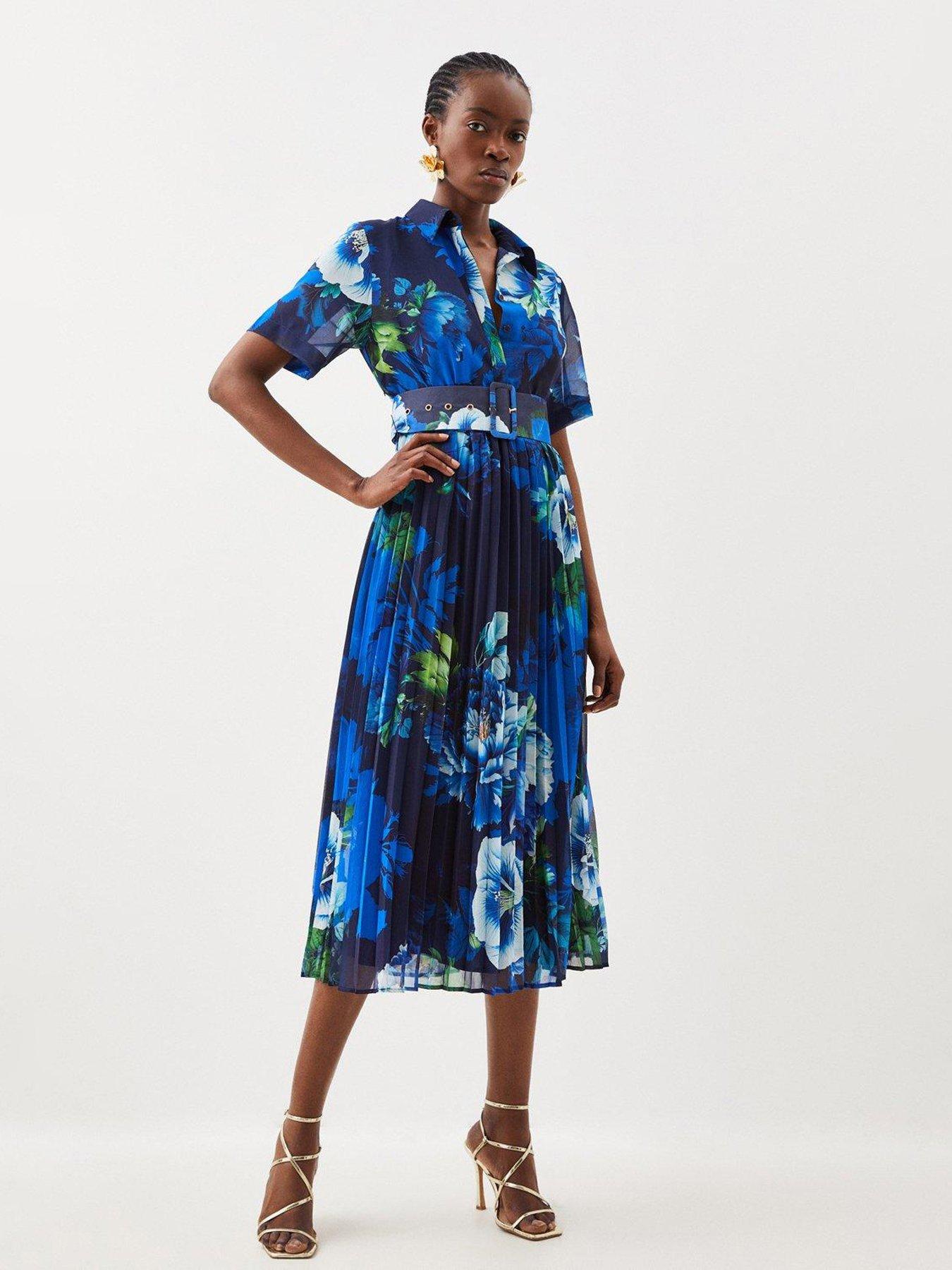 Karen millen navy floral clearance dress