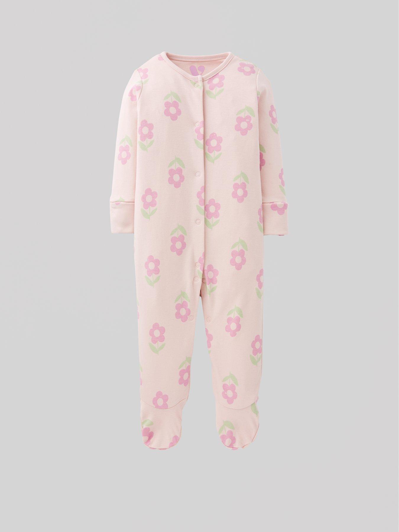 Mini V by Very Baby Girls 3 Pack Safari Sleepsuit - Multi | Very.co.uk