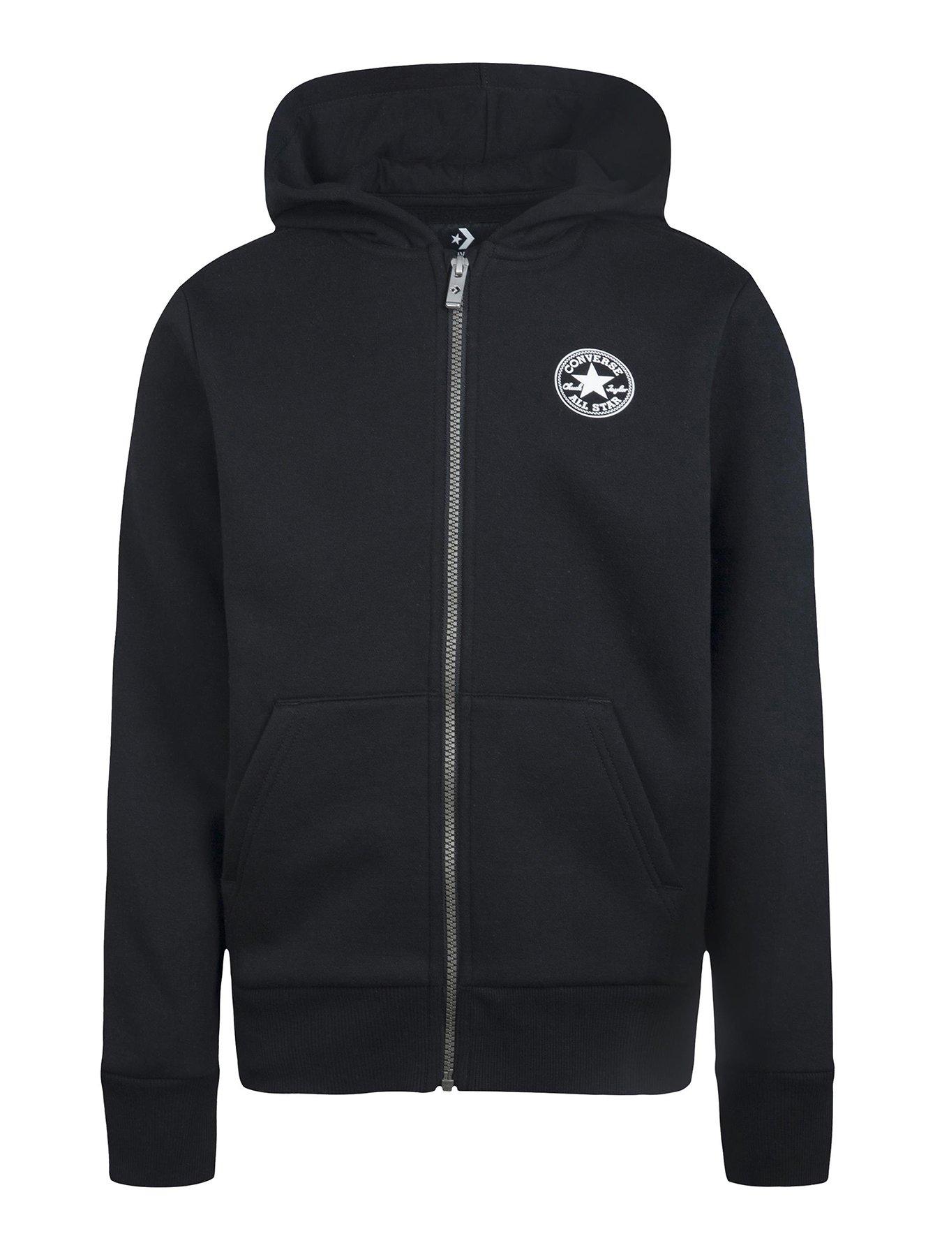 Converse Older Boys Fleece Chuck Taylor Patch Zip Through Hoody