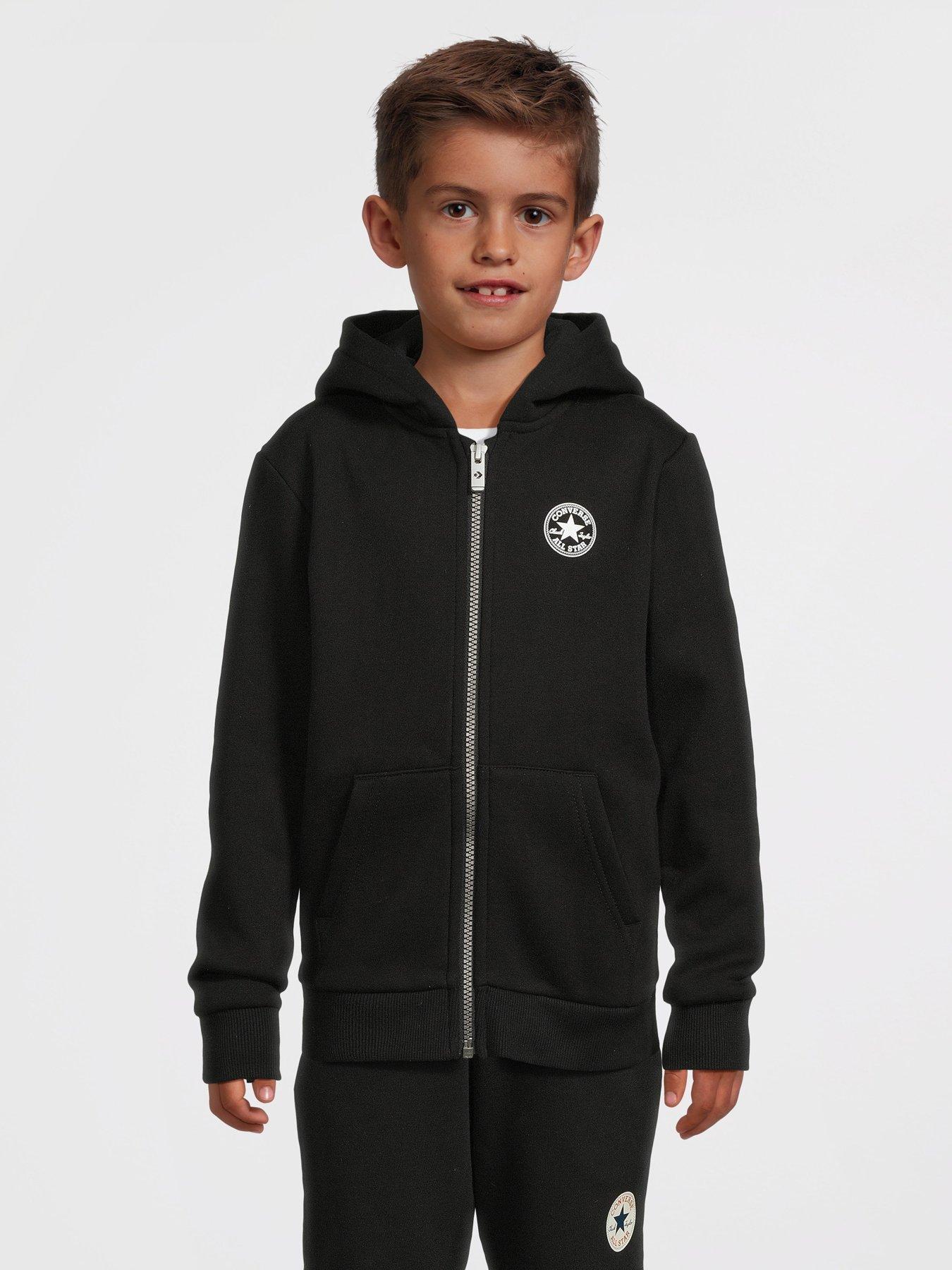 Converse Younger Boys Fleece Chuck Patch Zip Through Hoody - Black