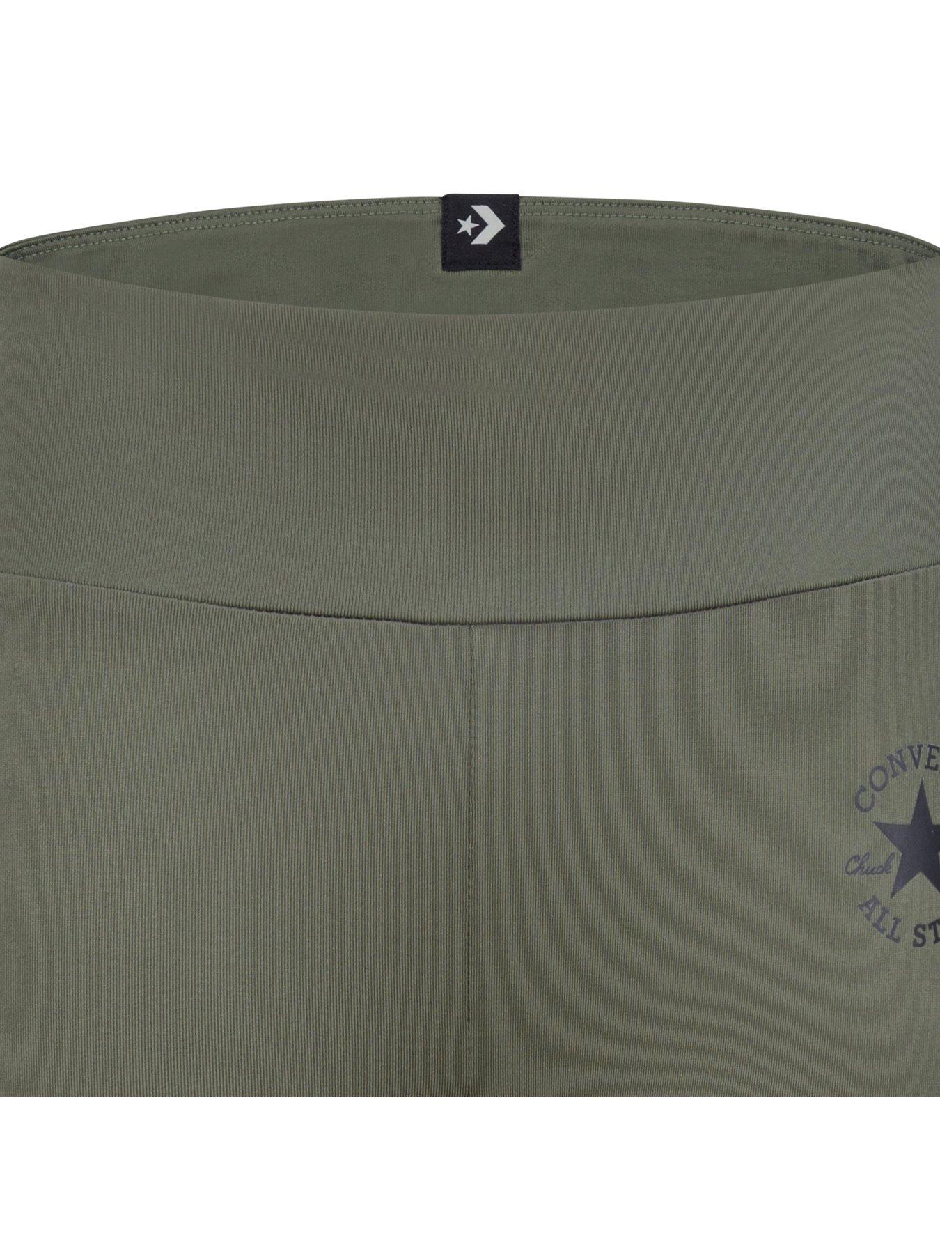 Image 2 of 3 of Converse Older Girls Chuck Patch High Rise Leggings - Dark Khaki