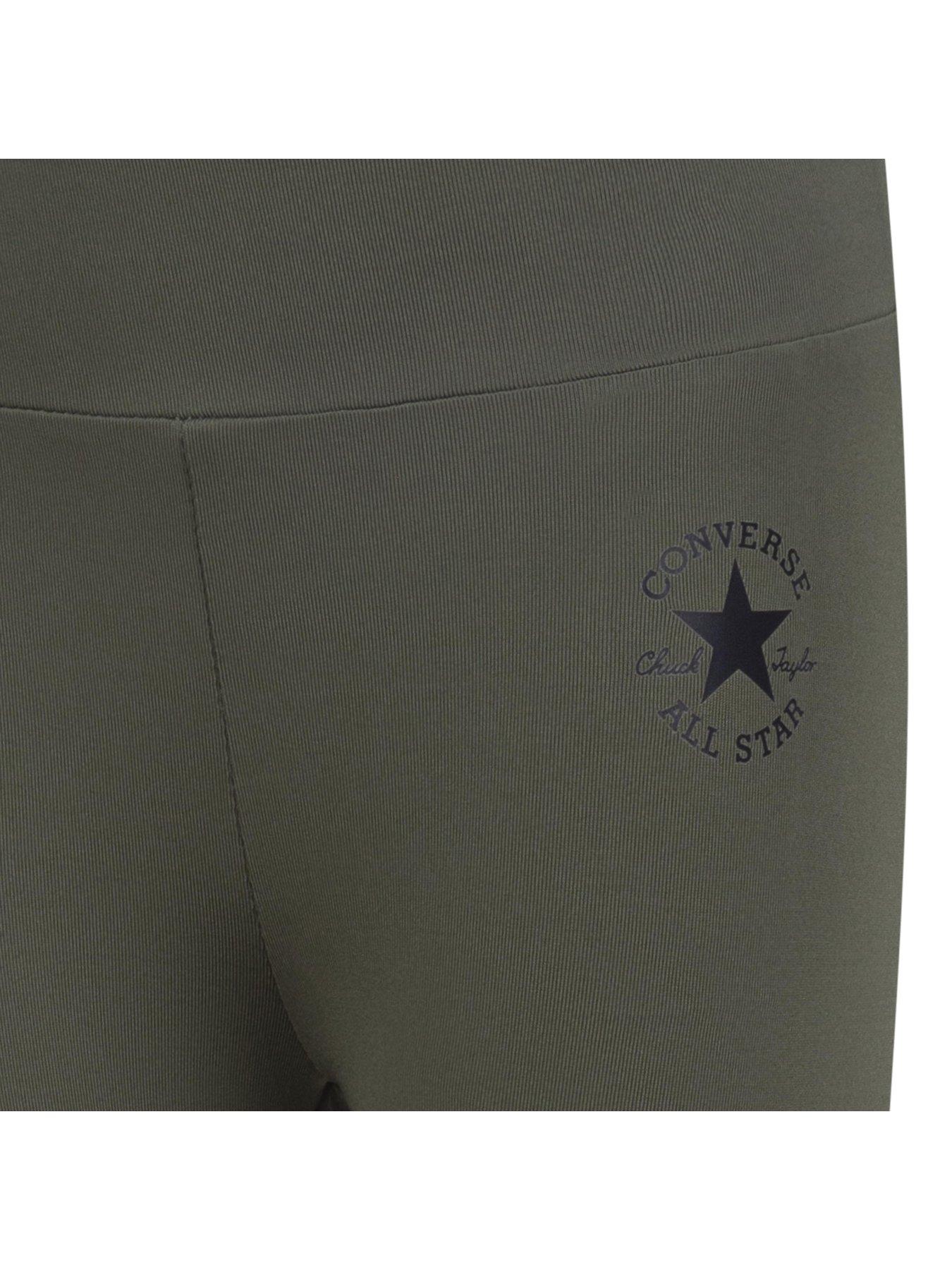 Image 3 of 3 of Converse Older Girls Chuck Patch High Rise Leggings - Dark Khaki