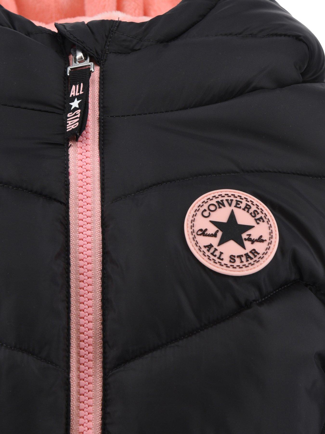 Converse Younger Girls Solid Midweighted Insulated Jacket Black Very