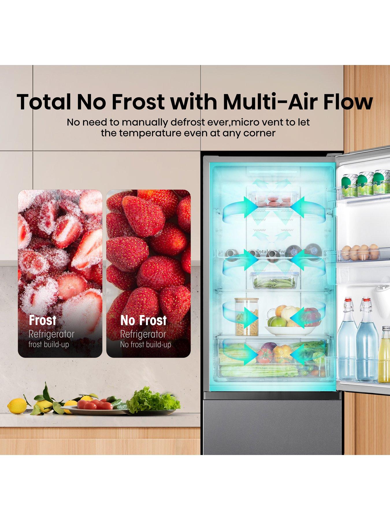 Image 4 of 7 of Hisense RB327N4WCE 55cm Wide, Total No Frost, Freestanding Fridge Freezer - Stainless Steel
