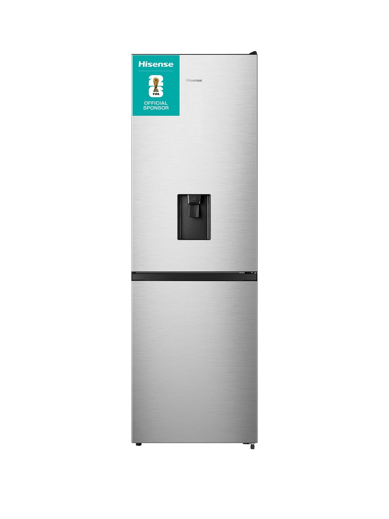 Hisense RB390N4WCE 60cm Wide, Total No Frost, Freestanding Fridge Freezer - Stainless Steel
