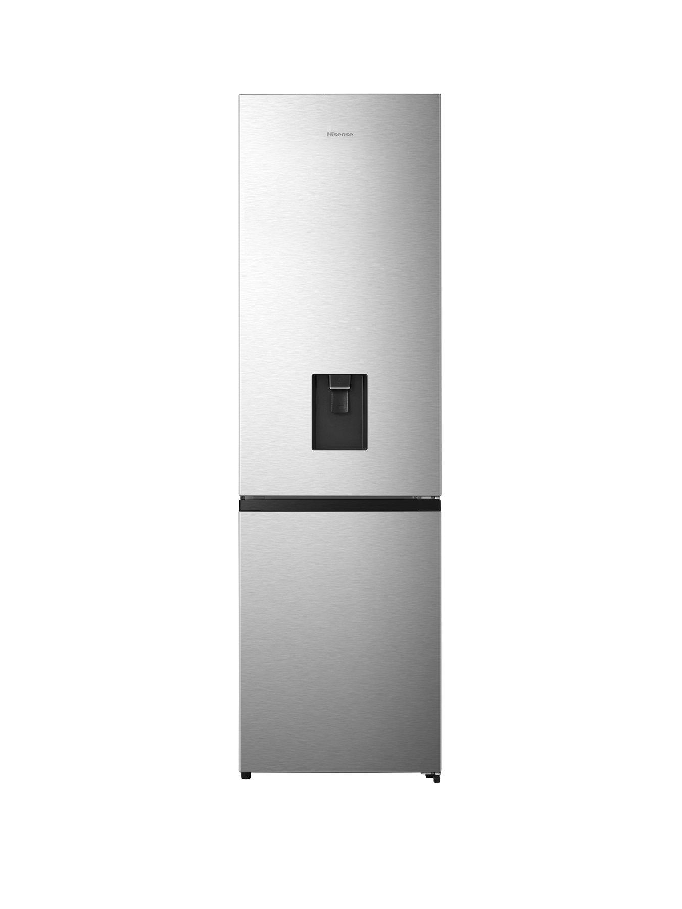 Product photograph of Hisense Rb435n4wce 60cm Wide Total No Frost Freestanding Fridge Freezer - Stainless Steel from very.co.uk