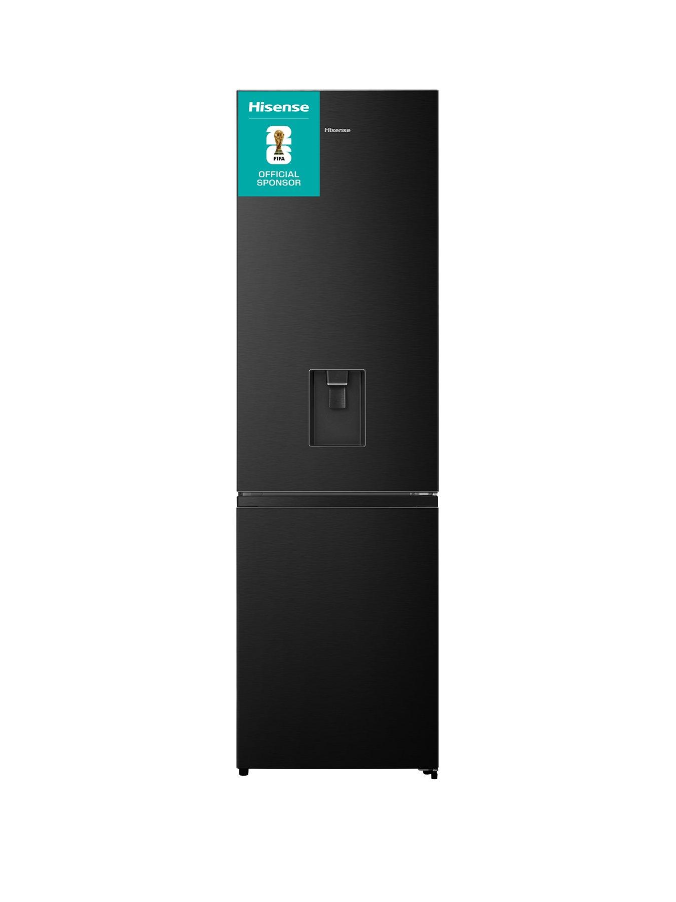 Hisense RB435N4WFE 60cm Wide, Total No Frost, Freestanding Fridge Freezer - Black Stainless Steel