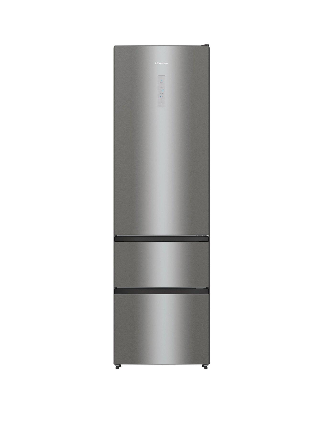 Hisense RM469N4ACEUK 60cm Wide, Triple Door, Freestanding Fridge Freezer - Stainless Steel
