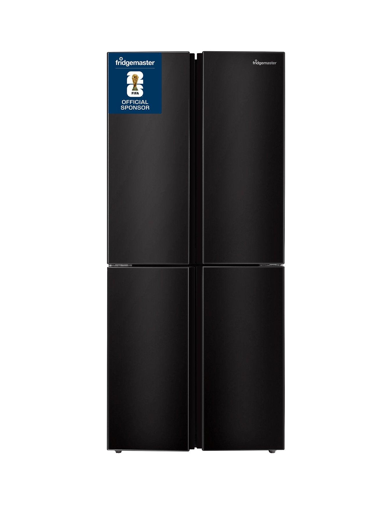 Fridgemaster MQ79394EB 80cm Cross Door, American Fridge Freezer - Black